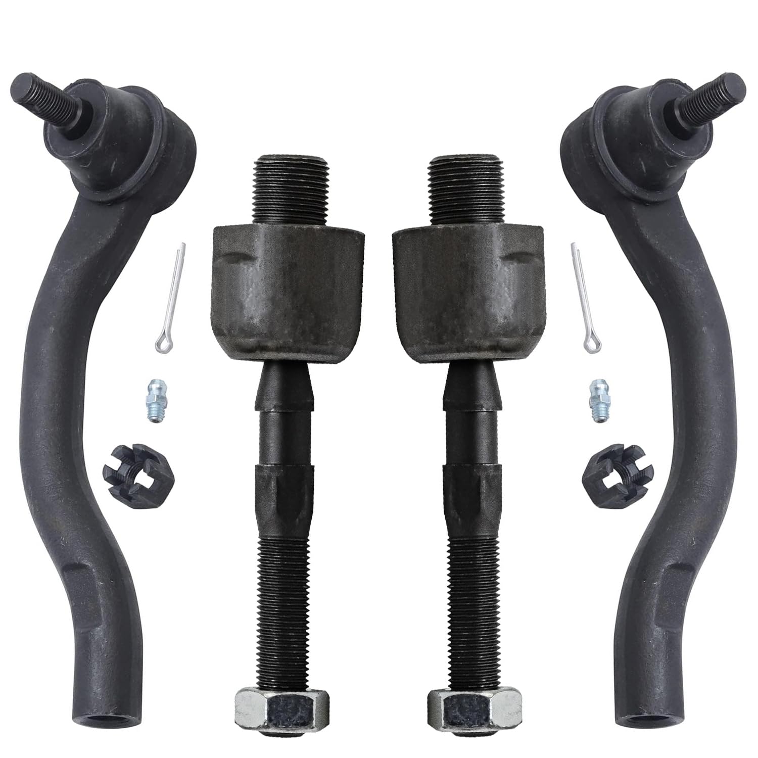 4pc Front Inner Outer Tie Rods Suspension Kit