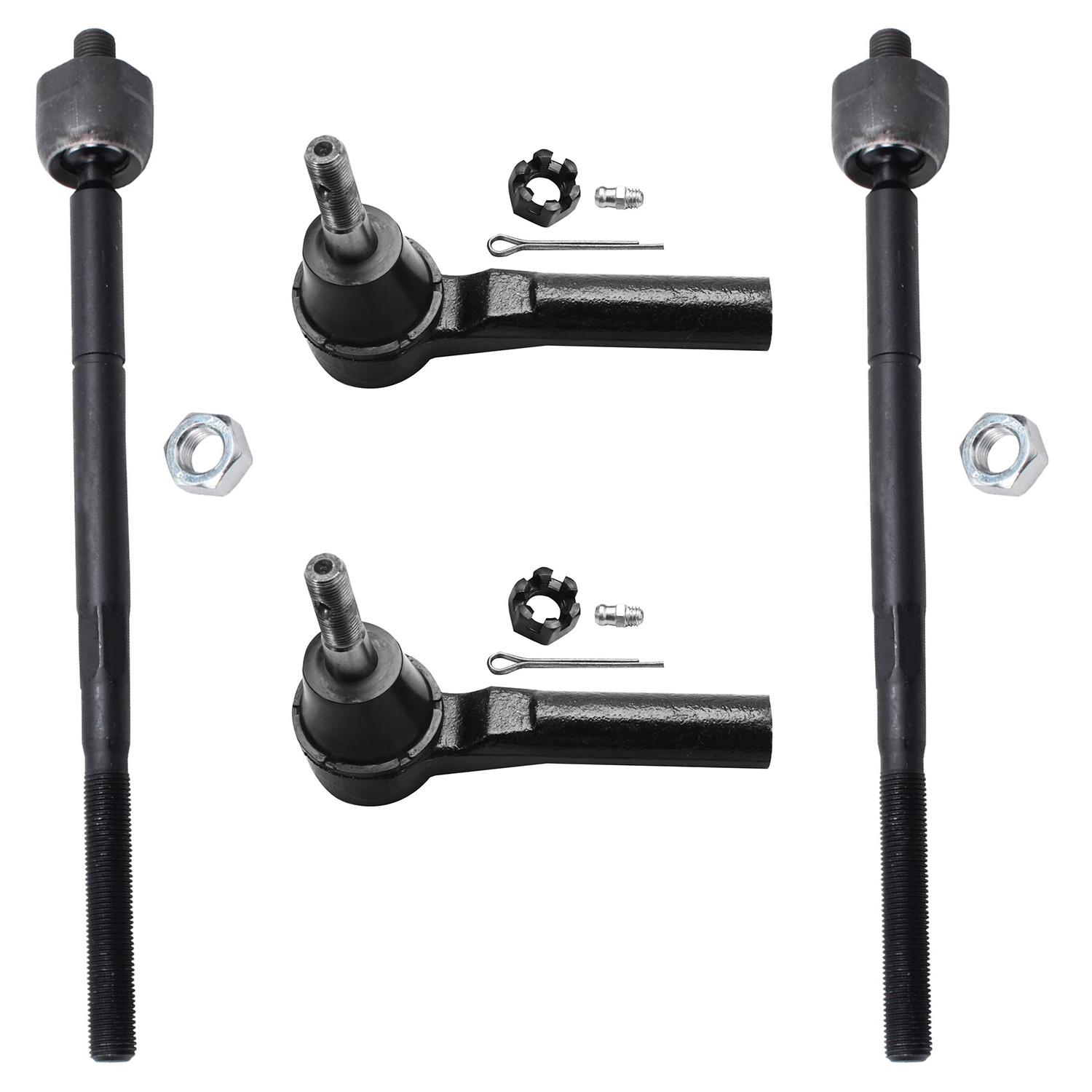 4pc Front Inner Outer Tie Rods Suspension Kit
