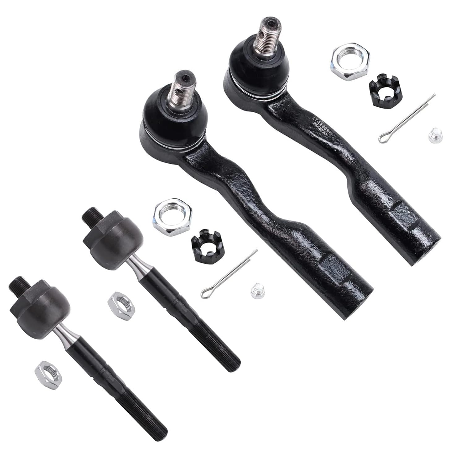 4pc Front Inner Outer Tie Rods Suspension Kit