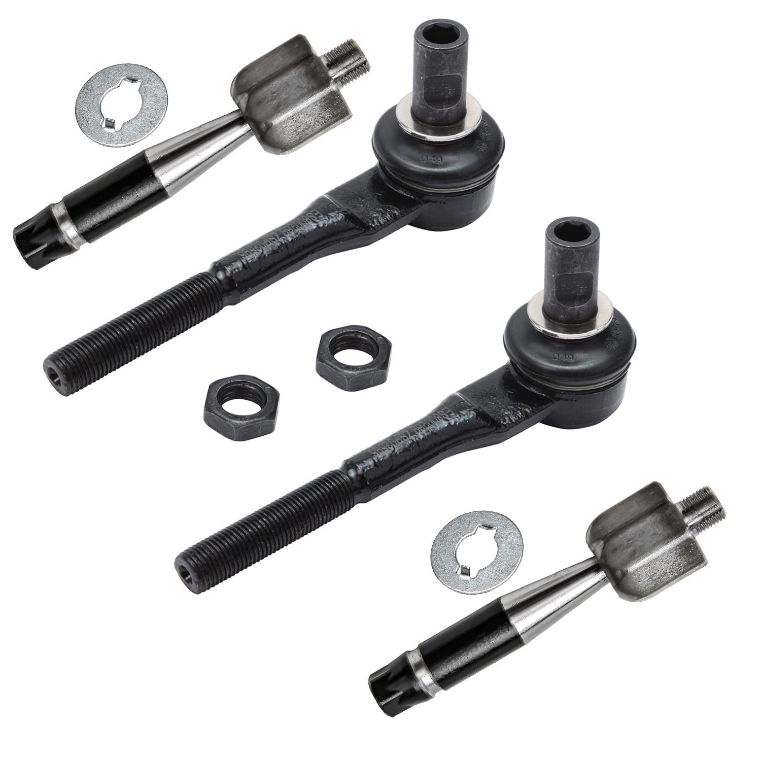 4pc Front Inner Outer Tie Rods Suspension Kit