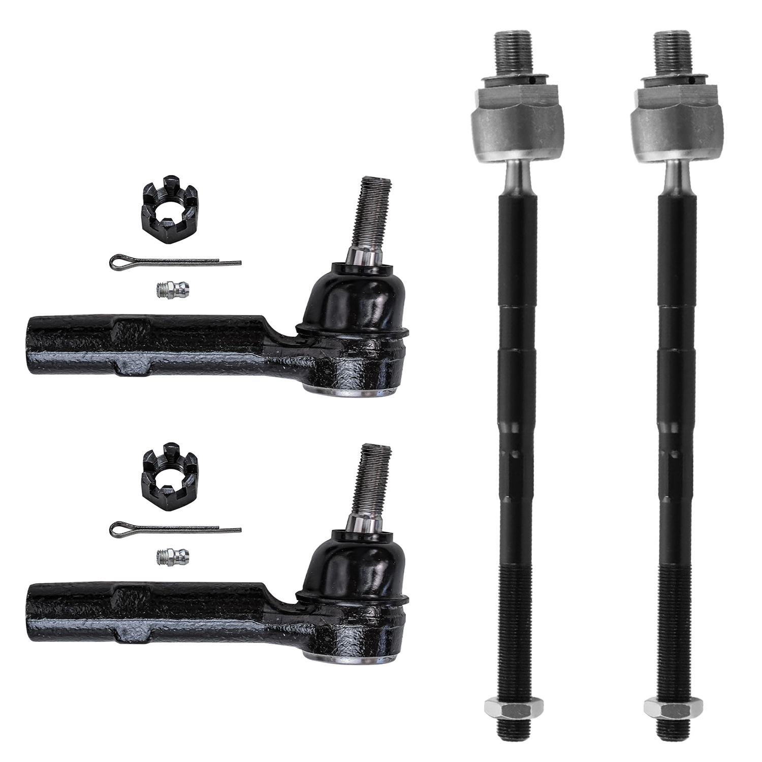 4pc Front Inner Outer Tie Rods Suspension Kit