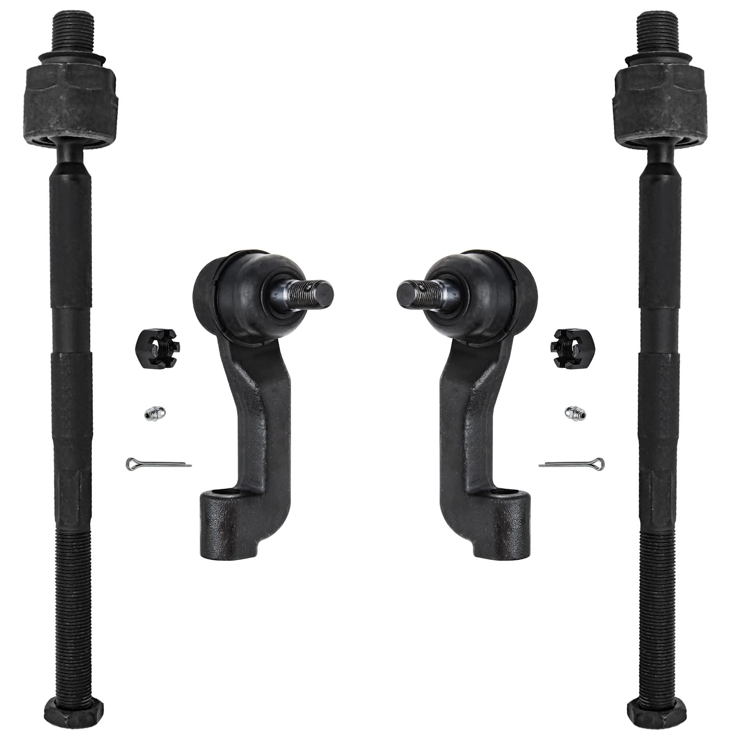 4pc Front Inner Outer Tie Rods Suspension Kit