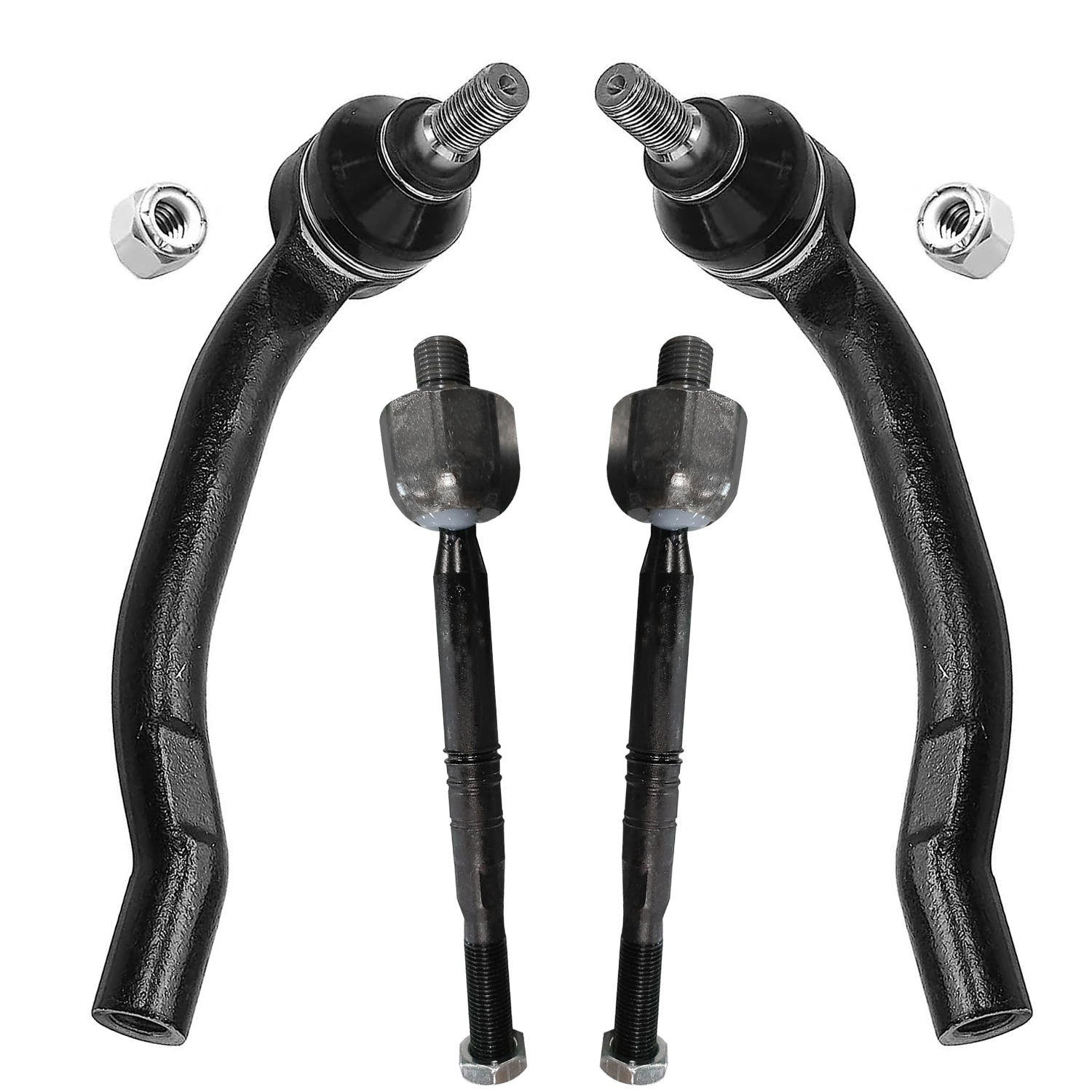4pc Front Inner Outer Tie Rods Suspension Kit