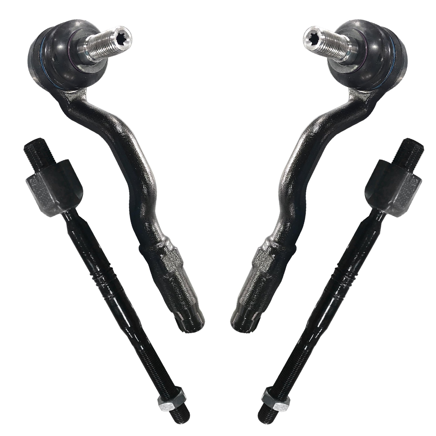 4pc Front Inner Outer Tie Rods Suspension Kit
