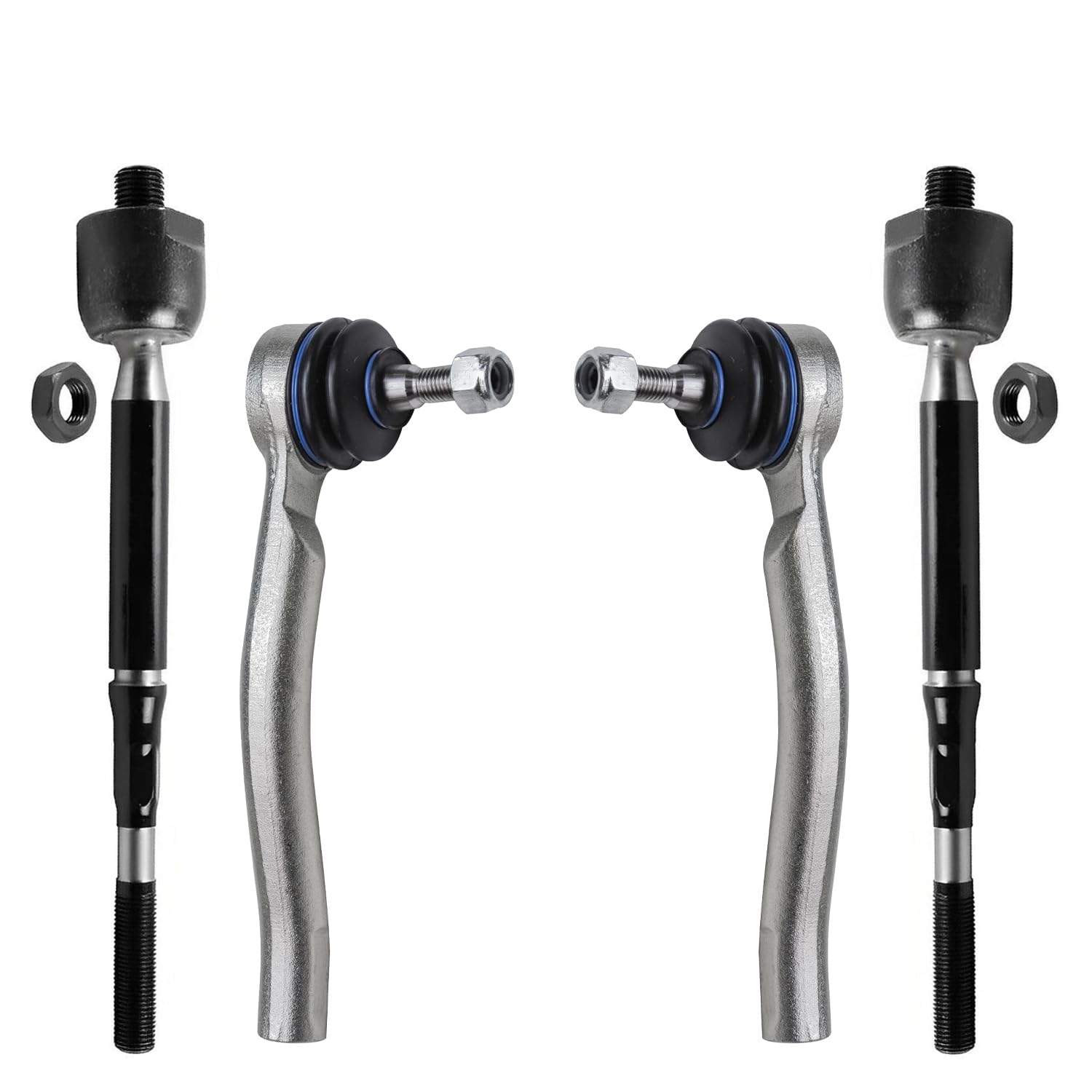 4pc Front Inner Outer Tie Rods Suspension Kit