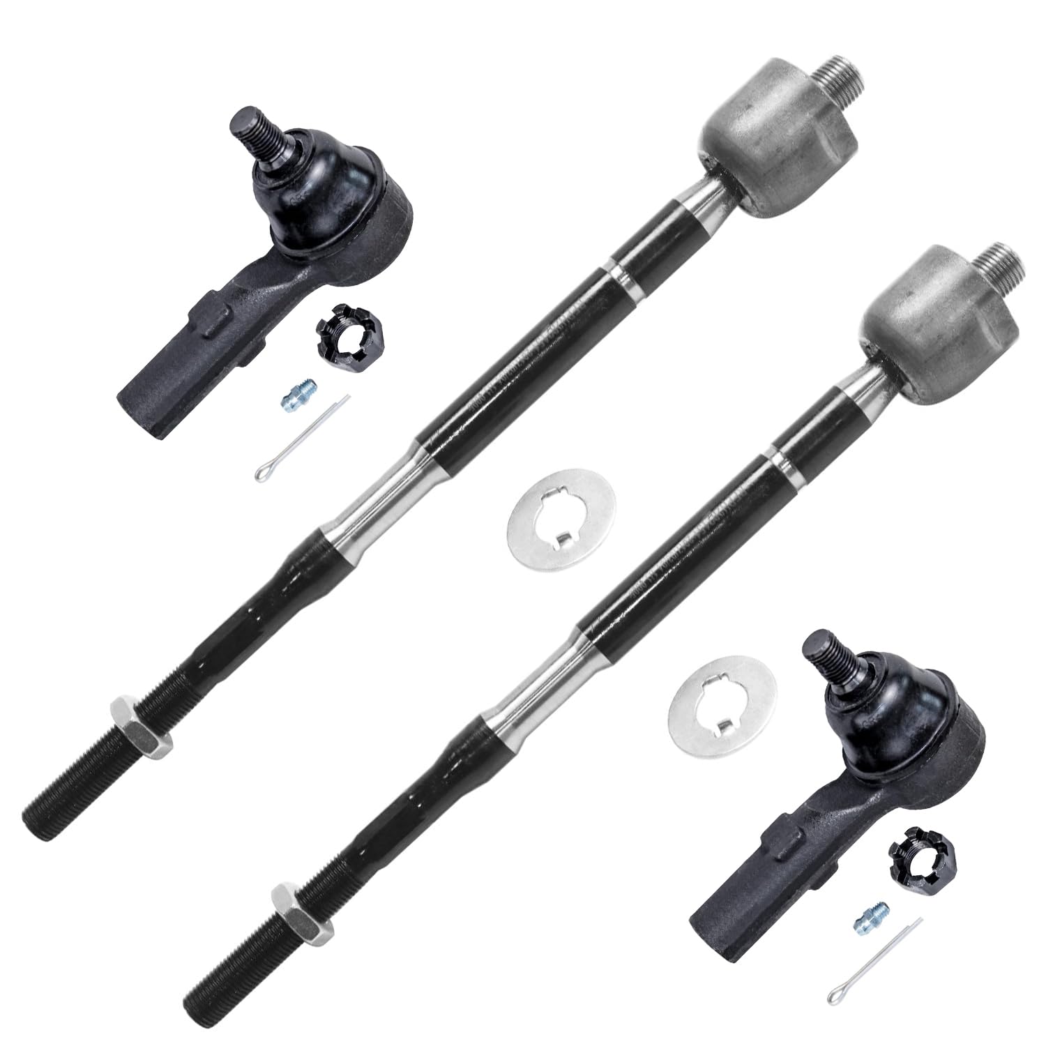 4pc Front Inner Outer Tie Rods Suspension Kit