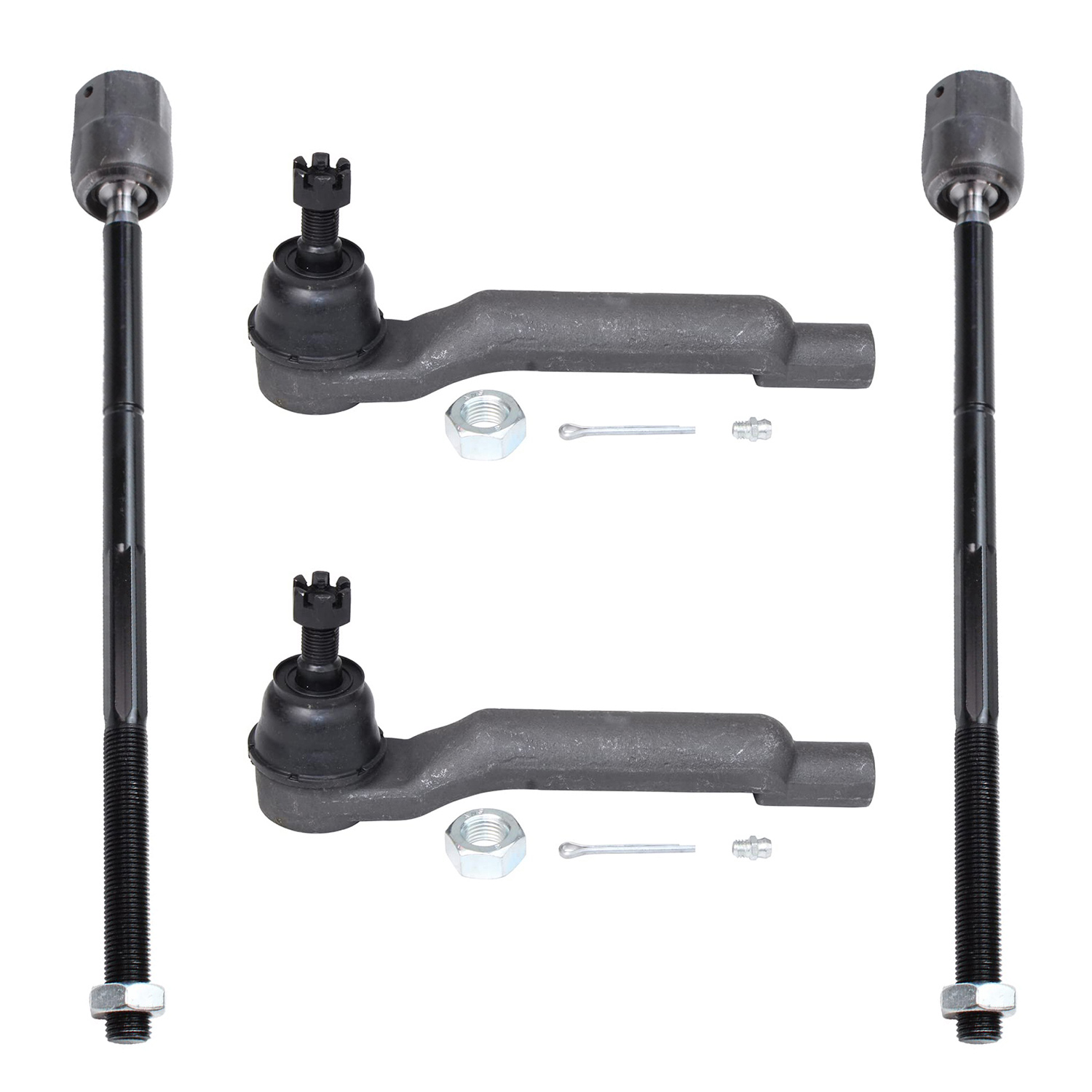 4pc Front Inner Outer Tie Rods Suspension Kit