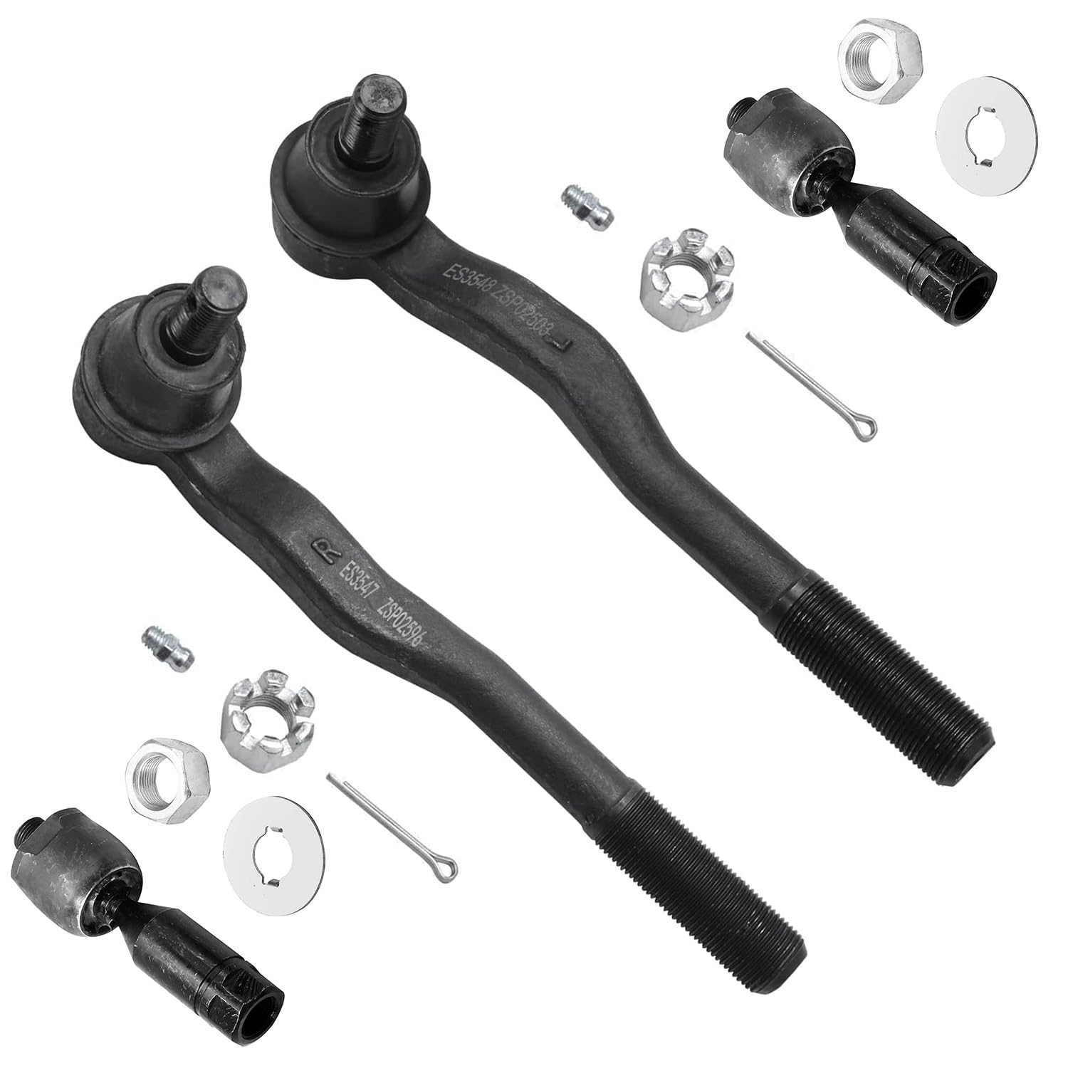 4pc Front Inner Outer Tie Rods Suspension Kit