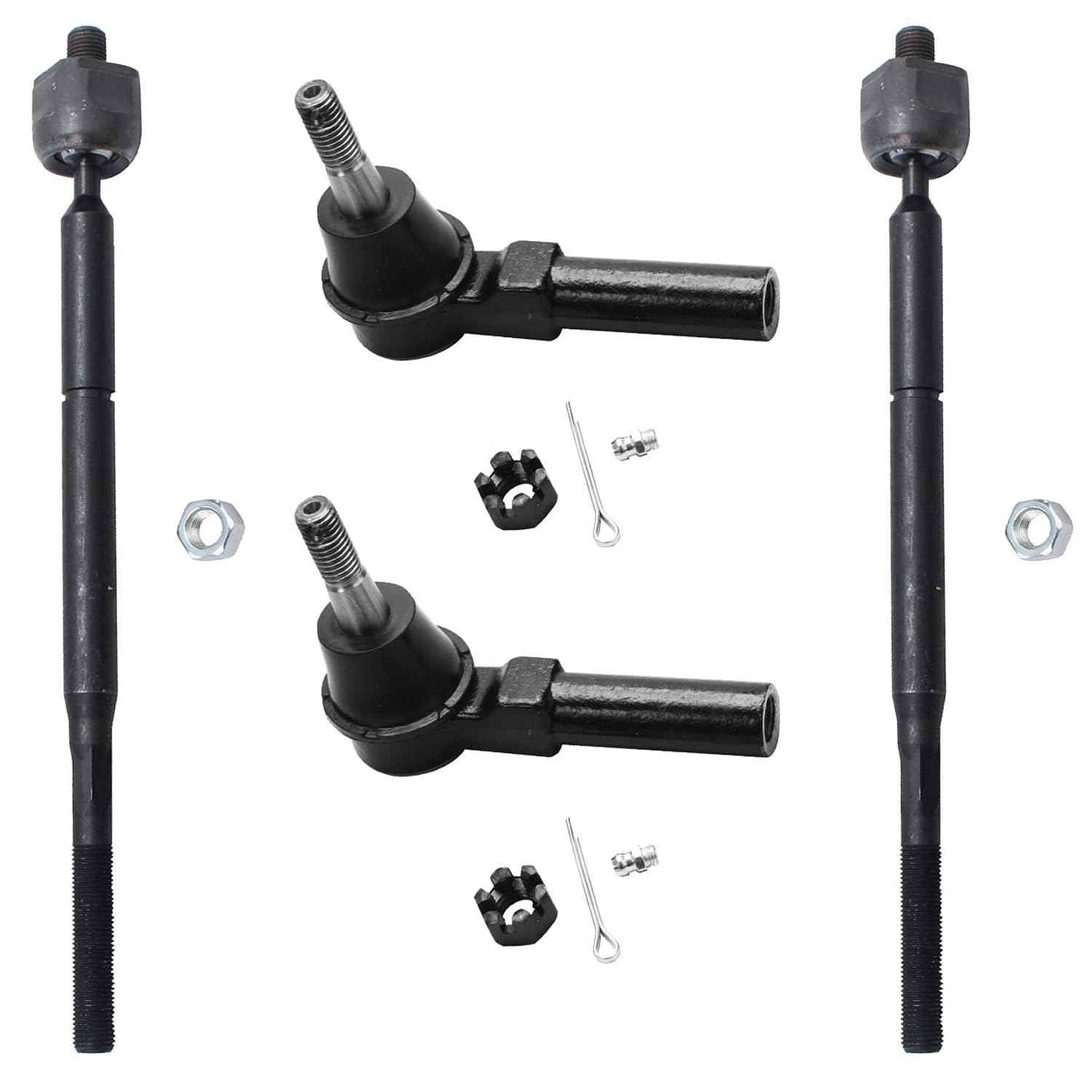4pc Front Inner Outer Tie Rods Suspension Kit