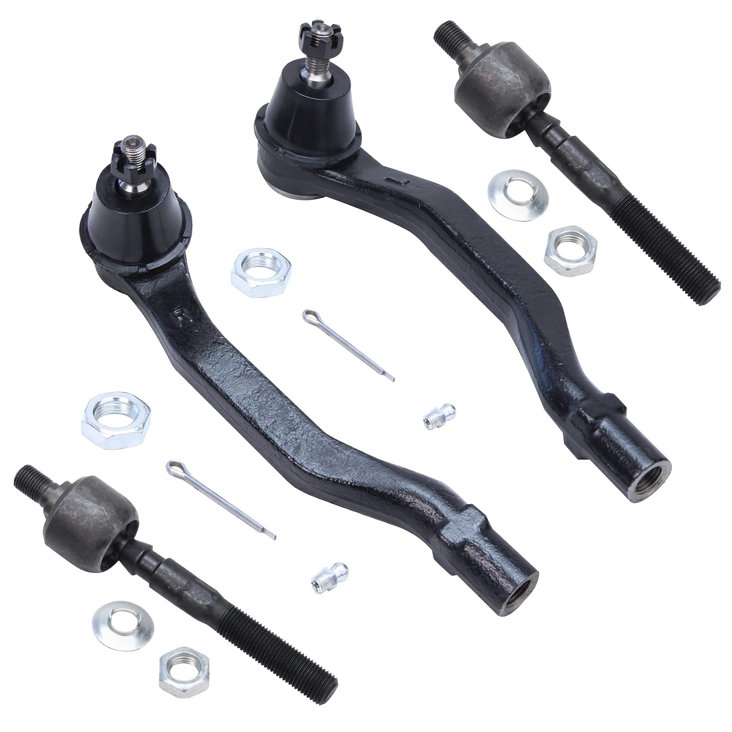 4pc Front Inner Outer Tie Rods Suspension Kit