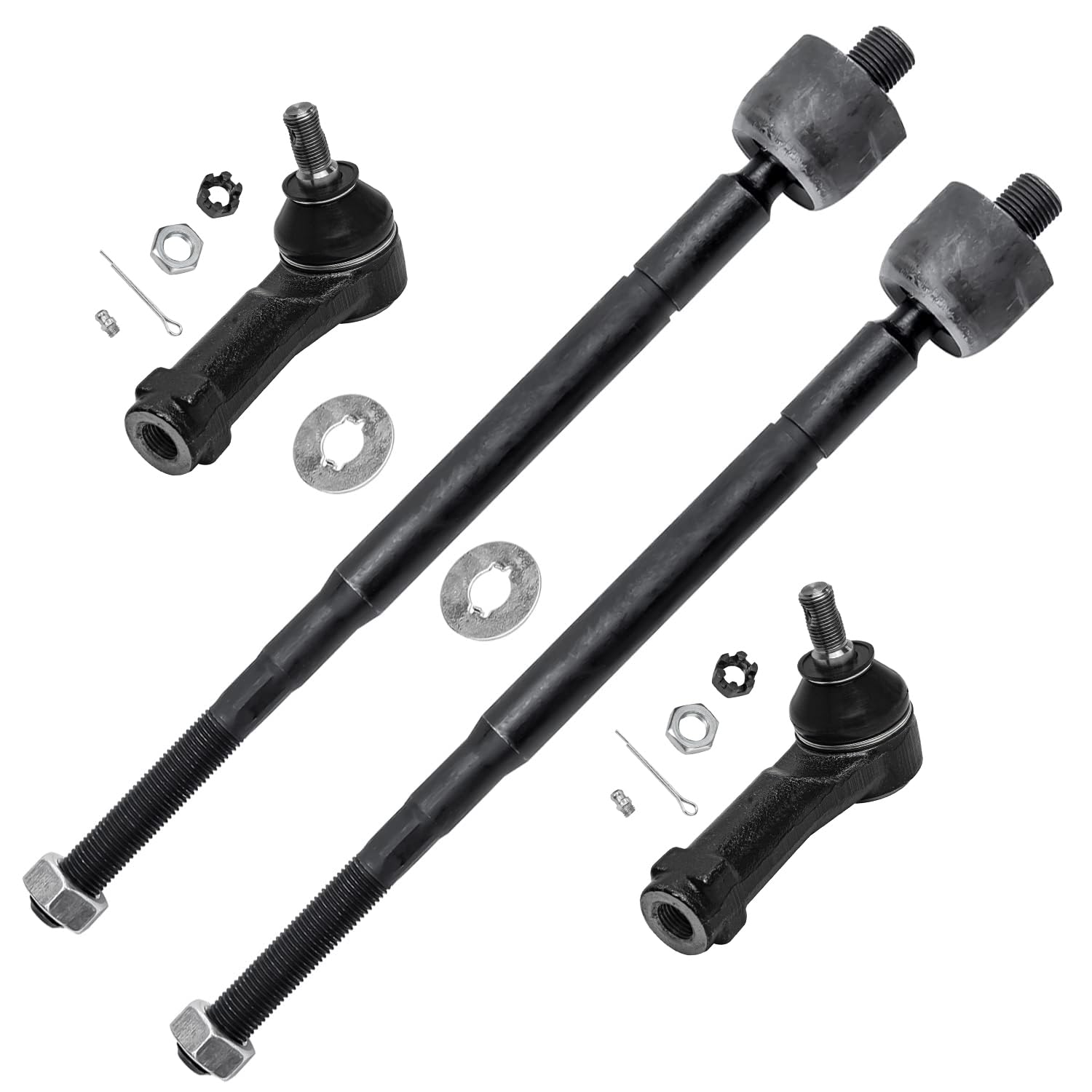4pc Front Inner Outer Tie Rods Suspension Kit