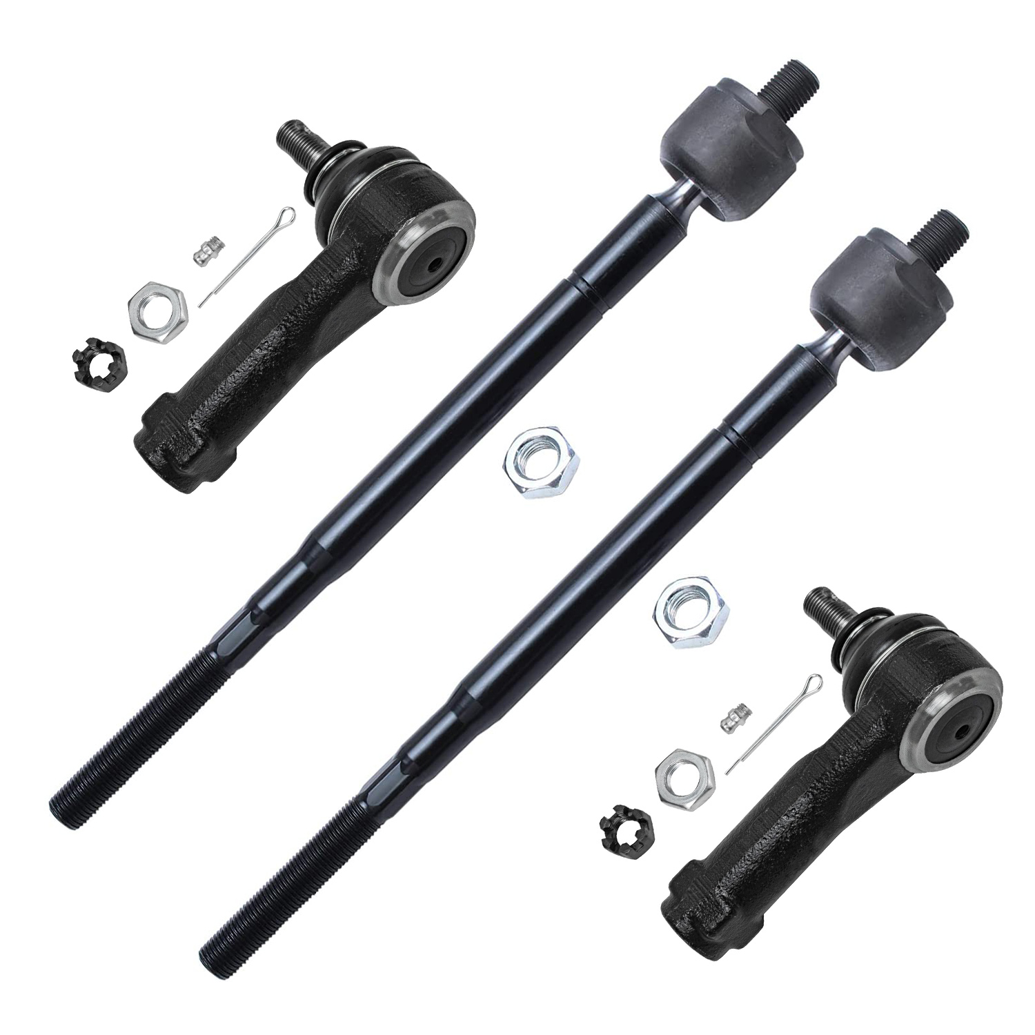 4pc Front Inner Outer Tie Rods Suspension Kit