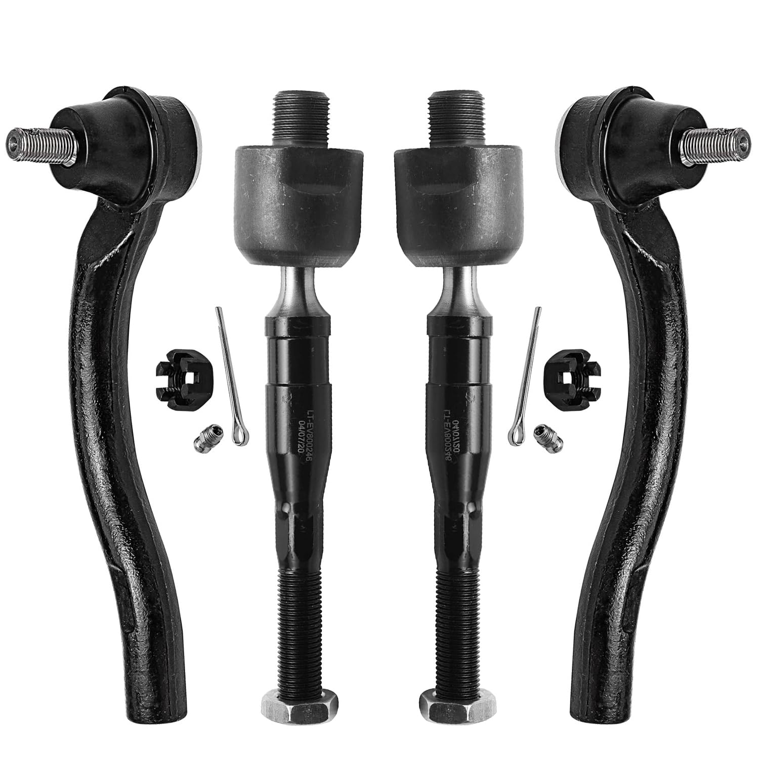 4pc Front Inner Outer Tie Rods Suspension Kit
