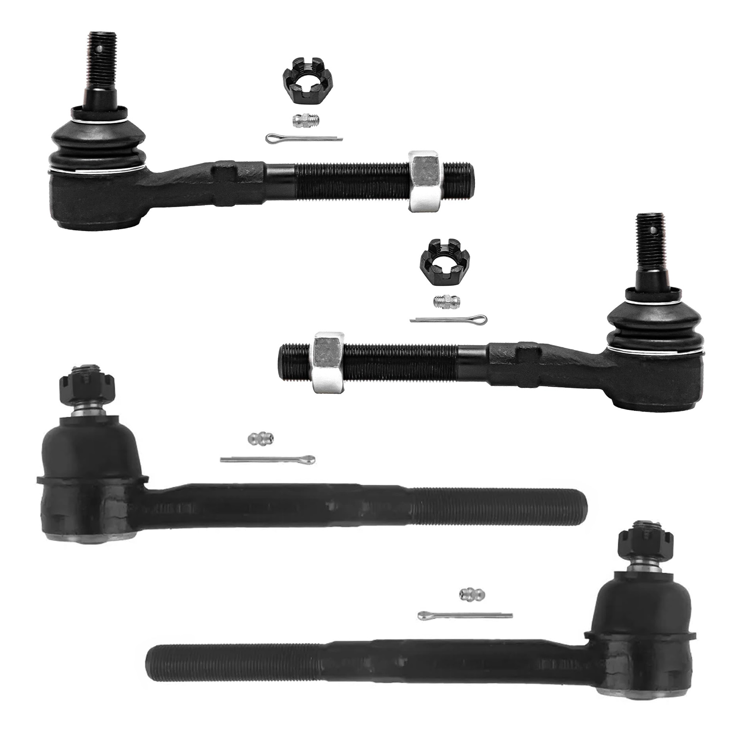 4pc Front Inner Outer Tie Rods Suspension Kit