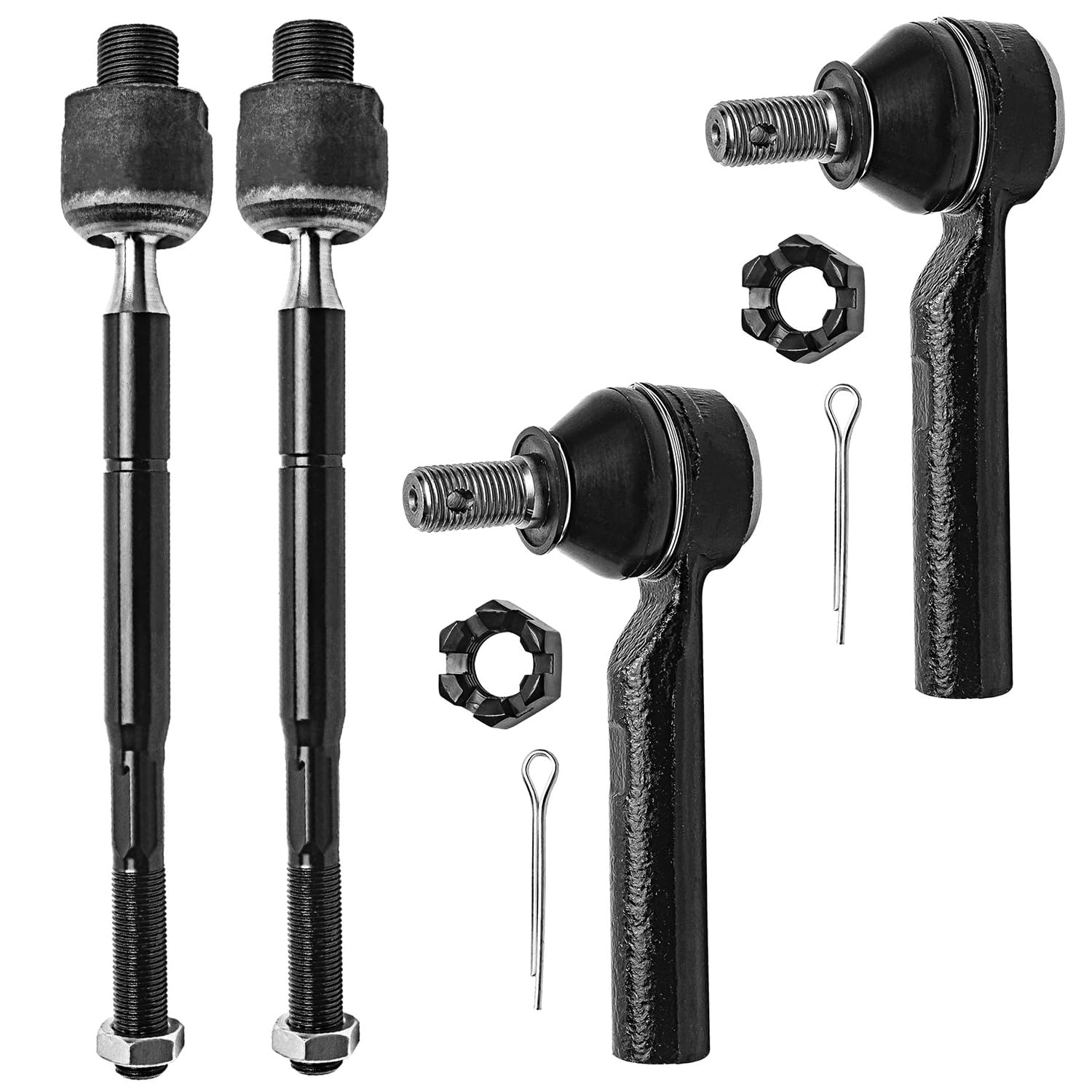 4pc Front Inner Outer Tie Rods Suspension Kit