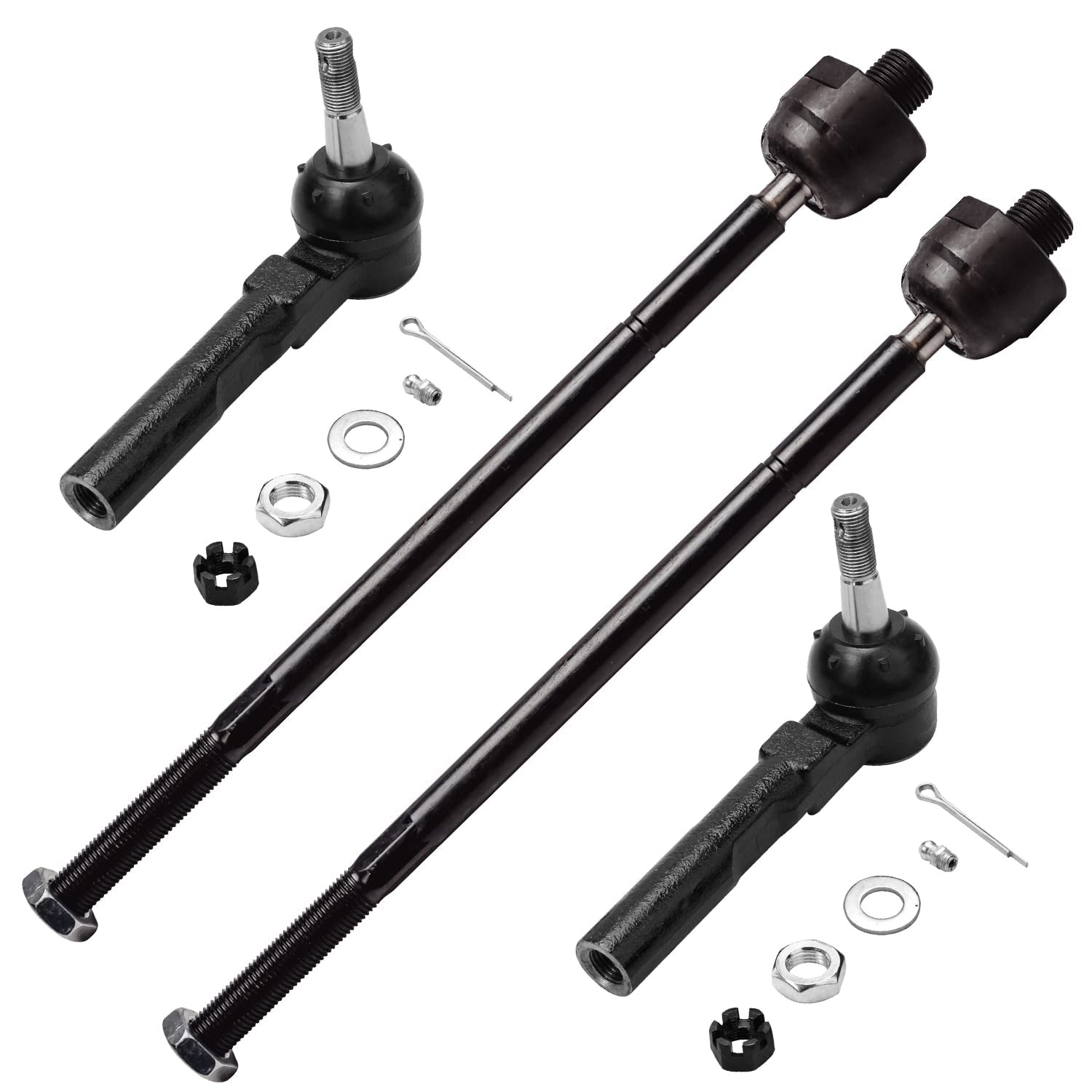 4pc Front Inner Outer Tie Rods Suspension Kit