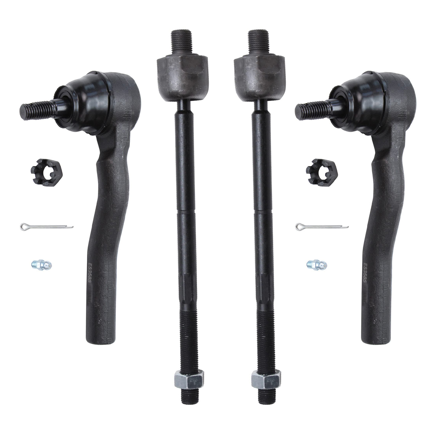 4pc Front Inner Outer Tie Rods Suspension Kit