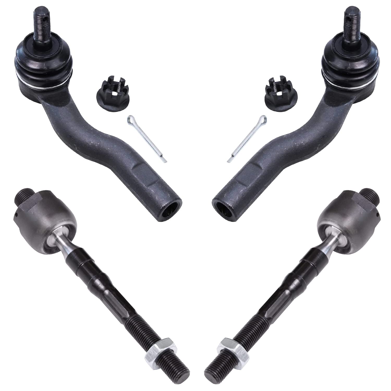 4pc Front Inner Outer Tie Rods Suspension Kit