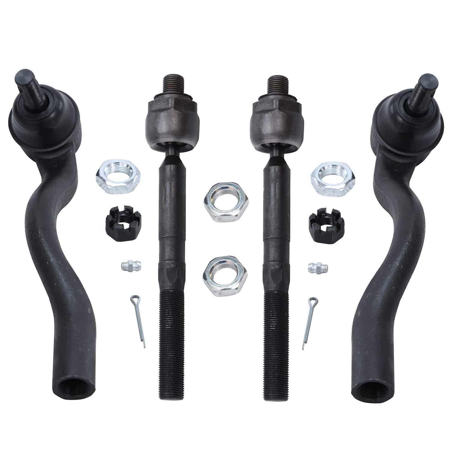 4pc Front Inner Outer Tie Rods Suspension Kit