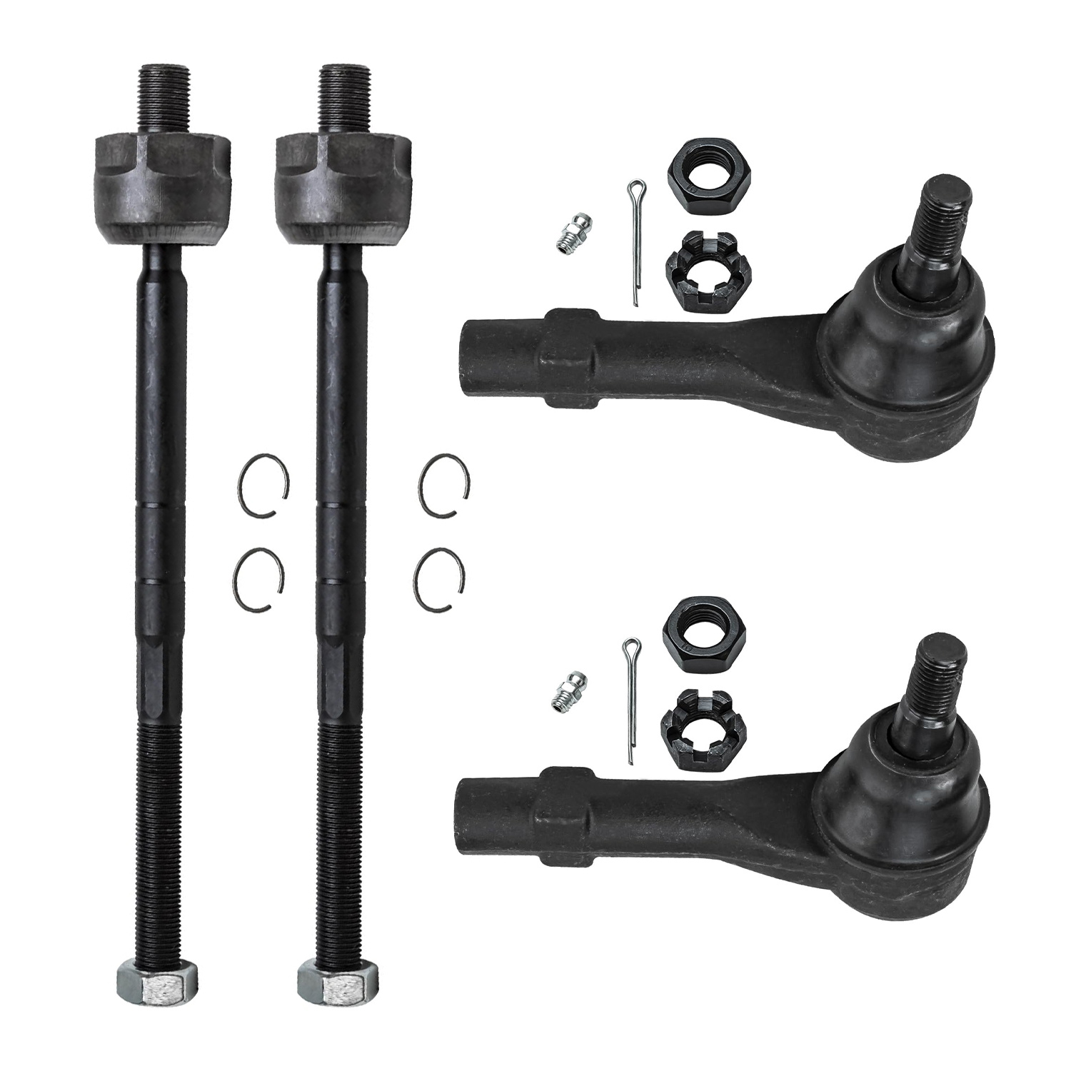 4pc Front Inner Outer Tie Rods Suspension Kit