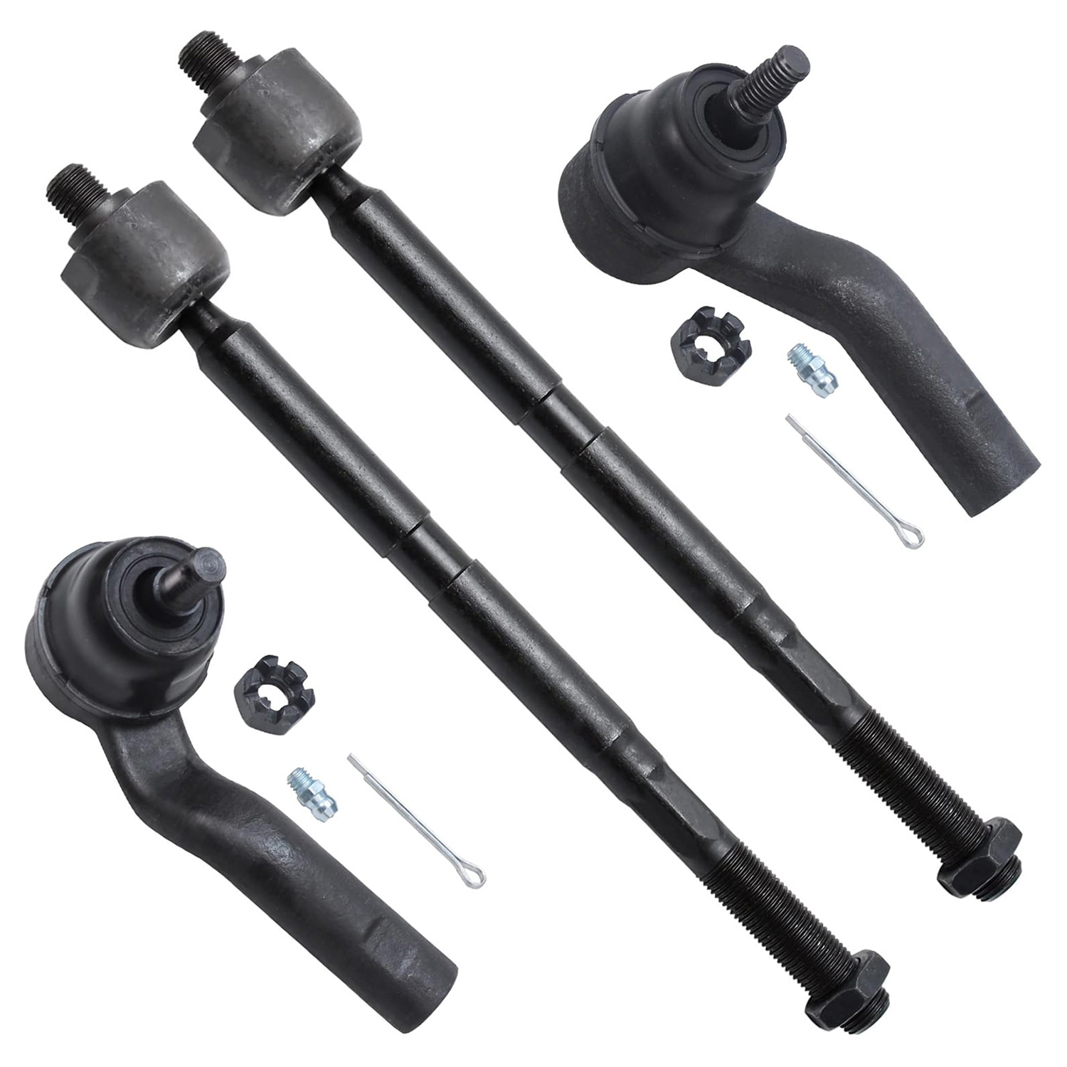 4pc Front Inner Outer Tie Rods Suspension Kit