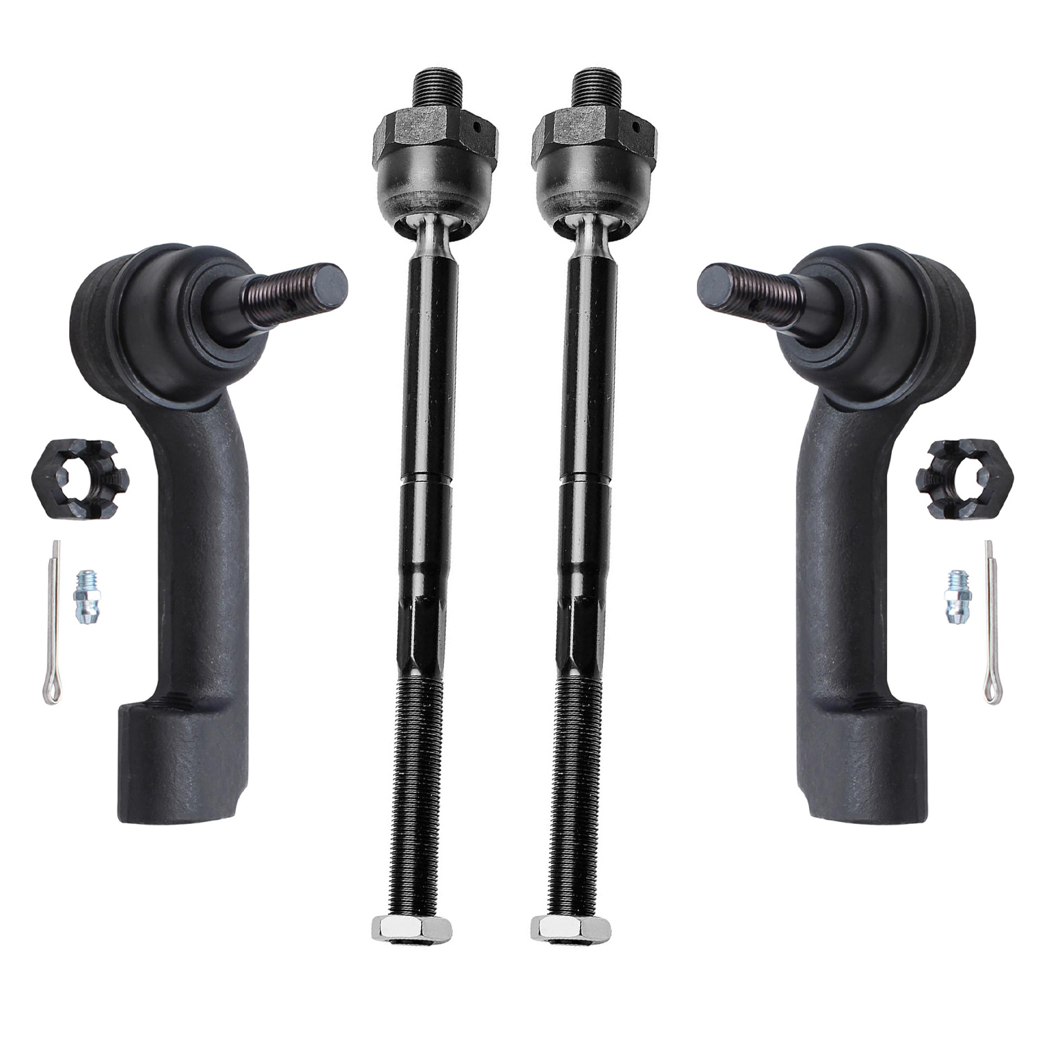4pc Front Inner Outer Tie Rods Suspension Kit