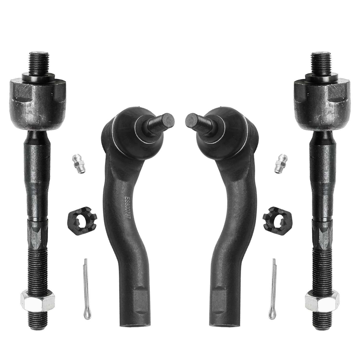 4pc Front Inner Outer Tie Rods Suspension Kit