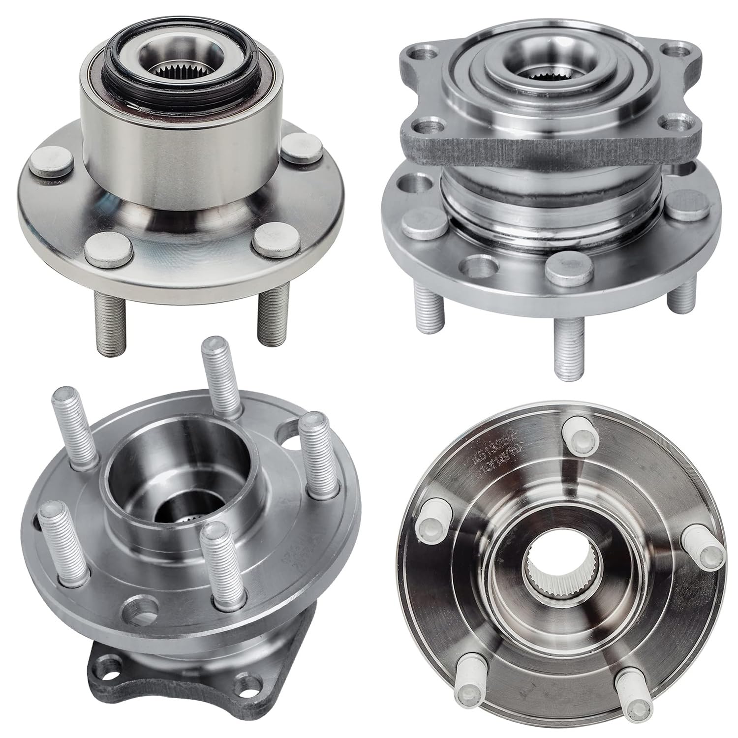 4pc Front & Rear Wheel Hub and Bearings Kit