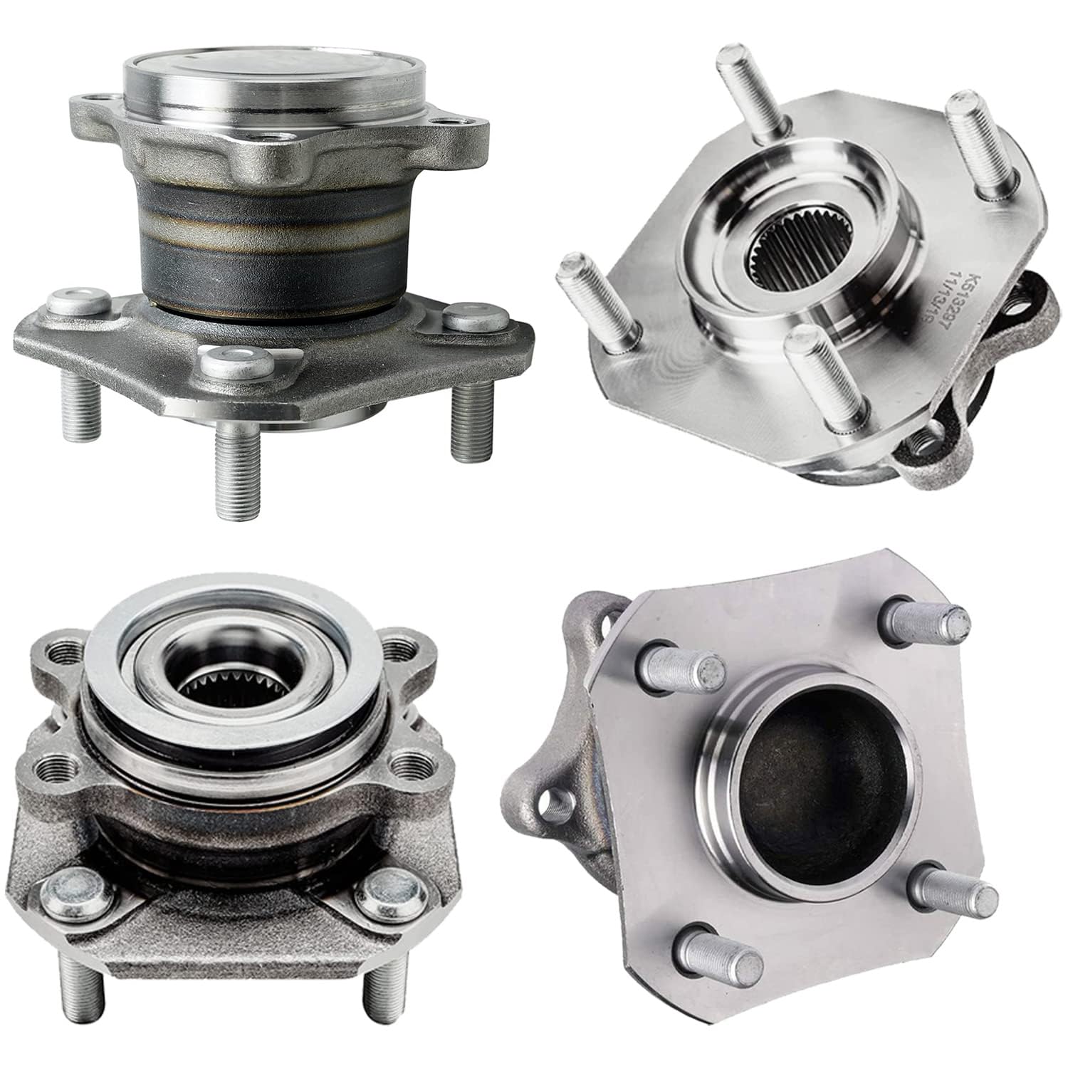 4pc Front & Rear Wheel Hub and Bearings Kit