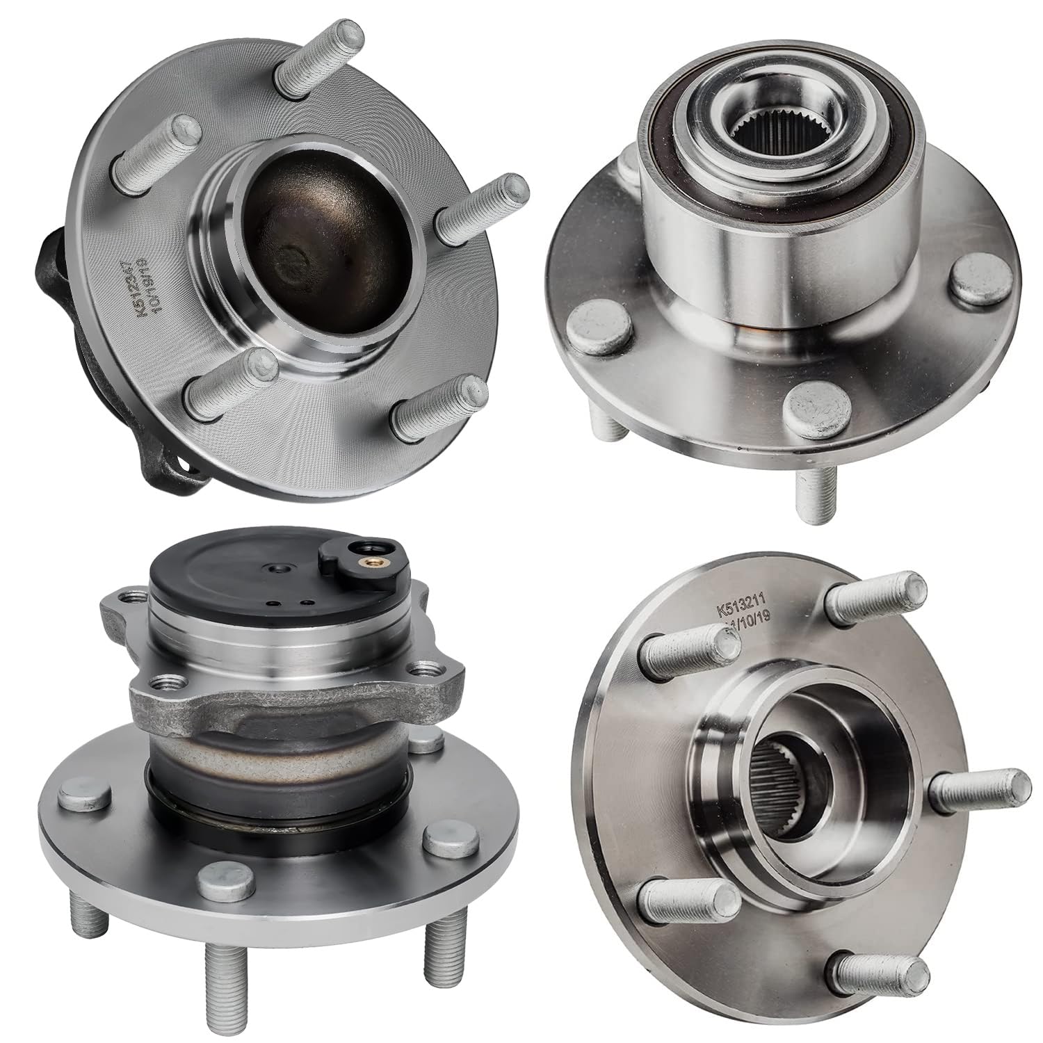 4pc Front & Rear Wheel Hub and Bearings Kit