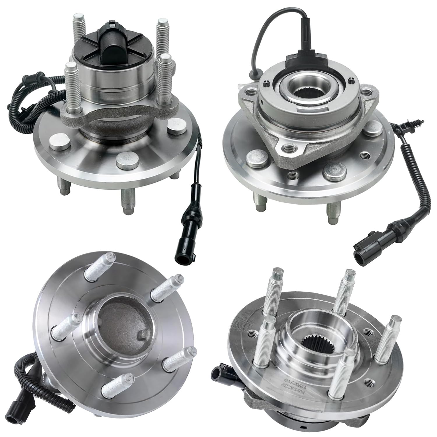 4pc Front & Rear Wheel Hub and Bearings Kit