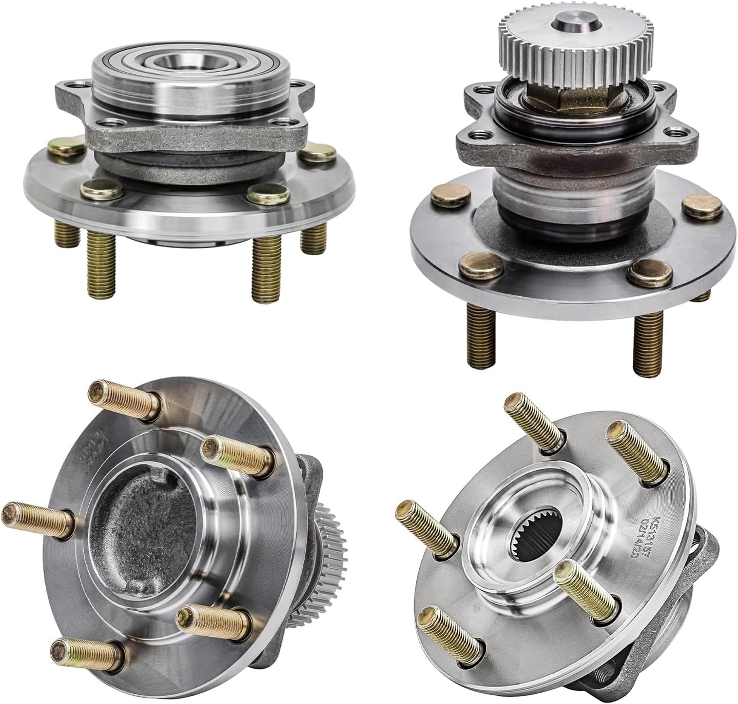 4pc Front & Rear Wheel Hub and Bearings Kit