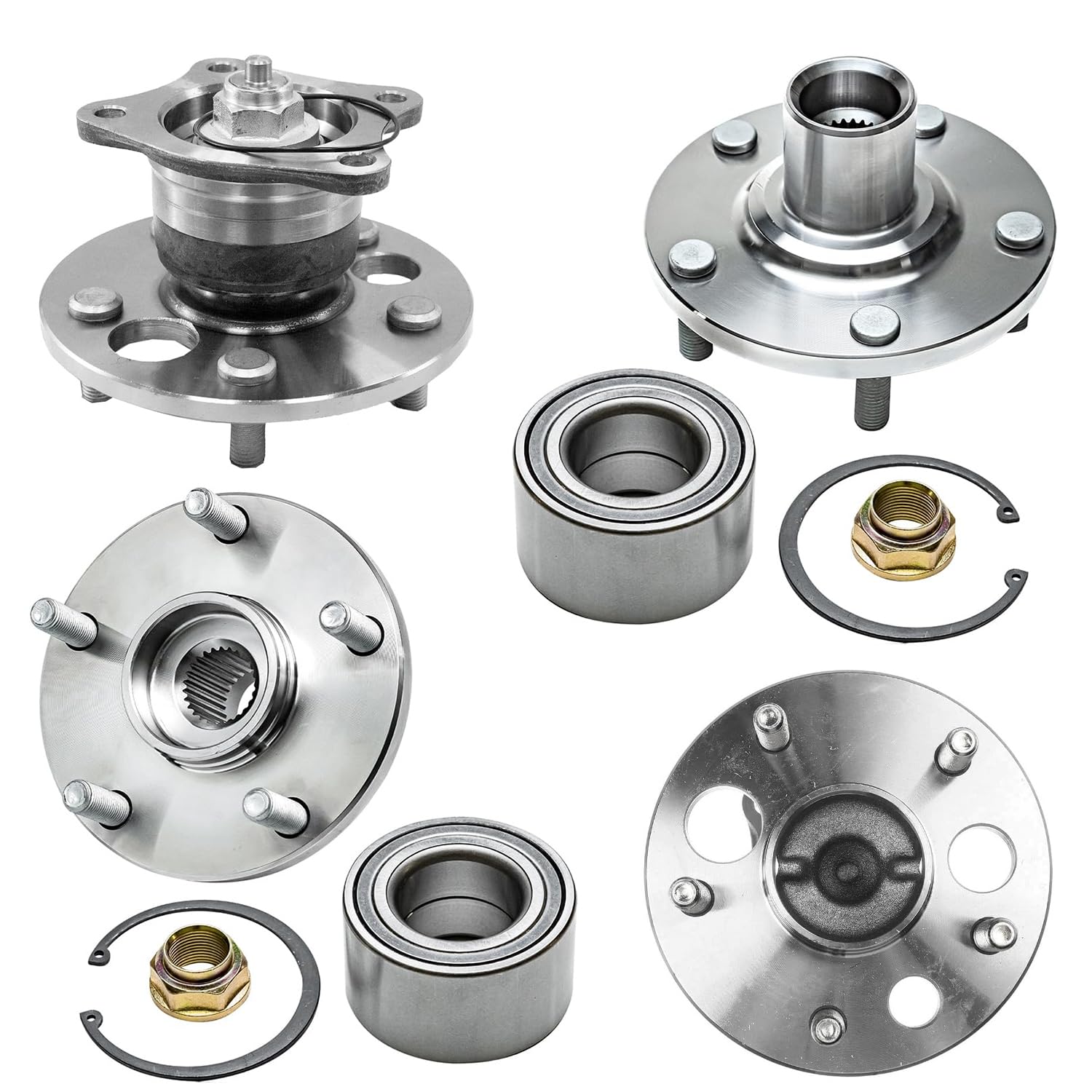 4pc Front & Rear Wheel Hub and Bearings Kit