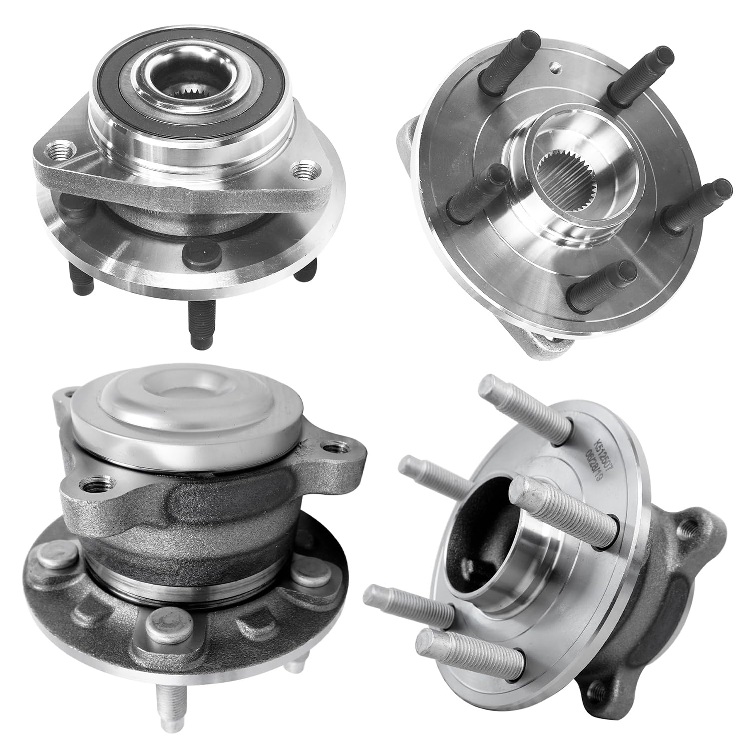4pc Front & Rear Wheel Hub and Bearings Kit