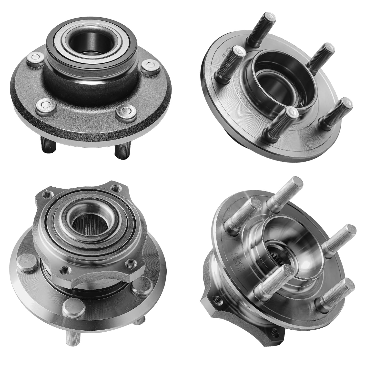 4pc Front & Rear Wheel Hub and Bearings Kit