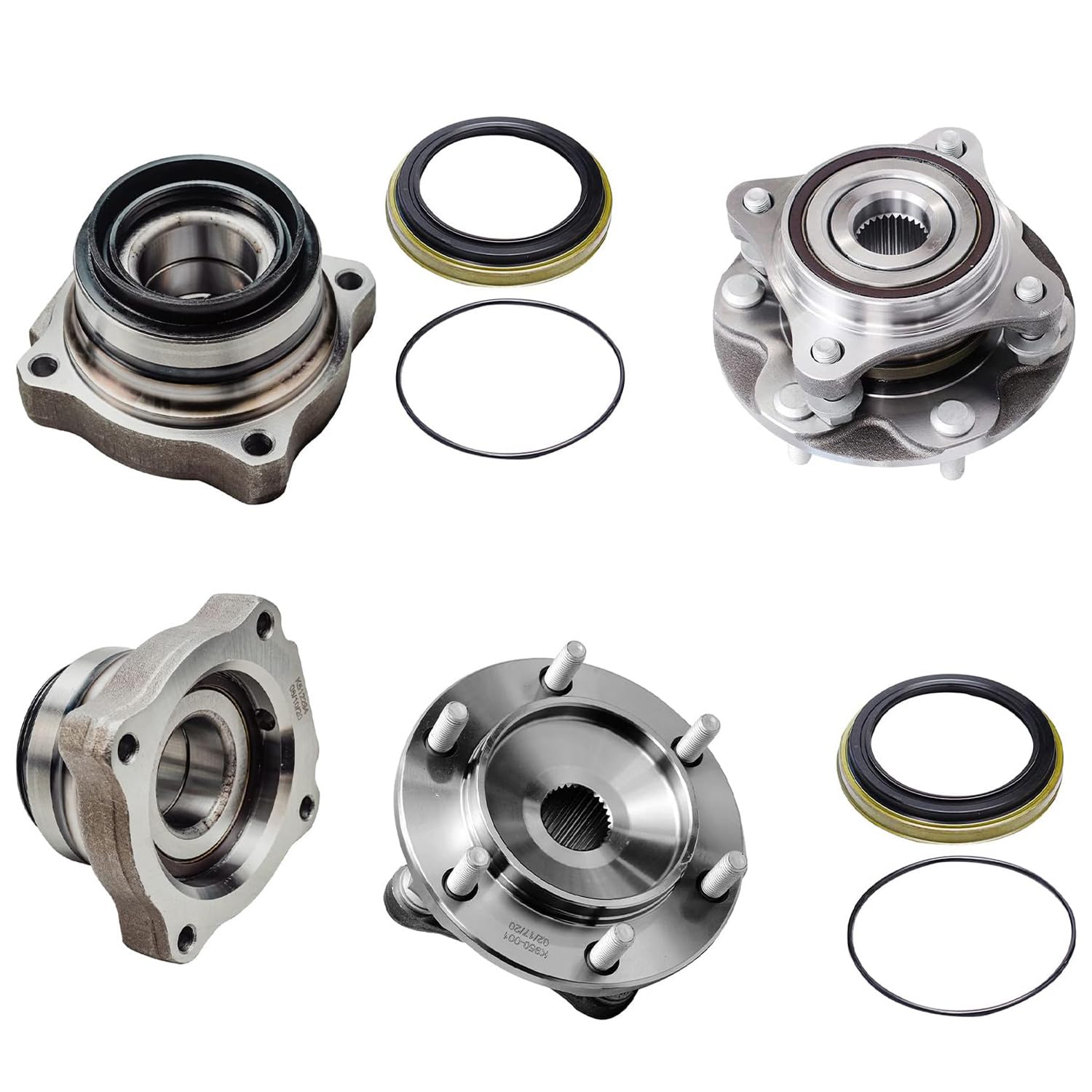 4pc Front & Rear Wheel Hub and Bearings Kit