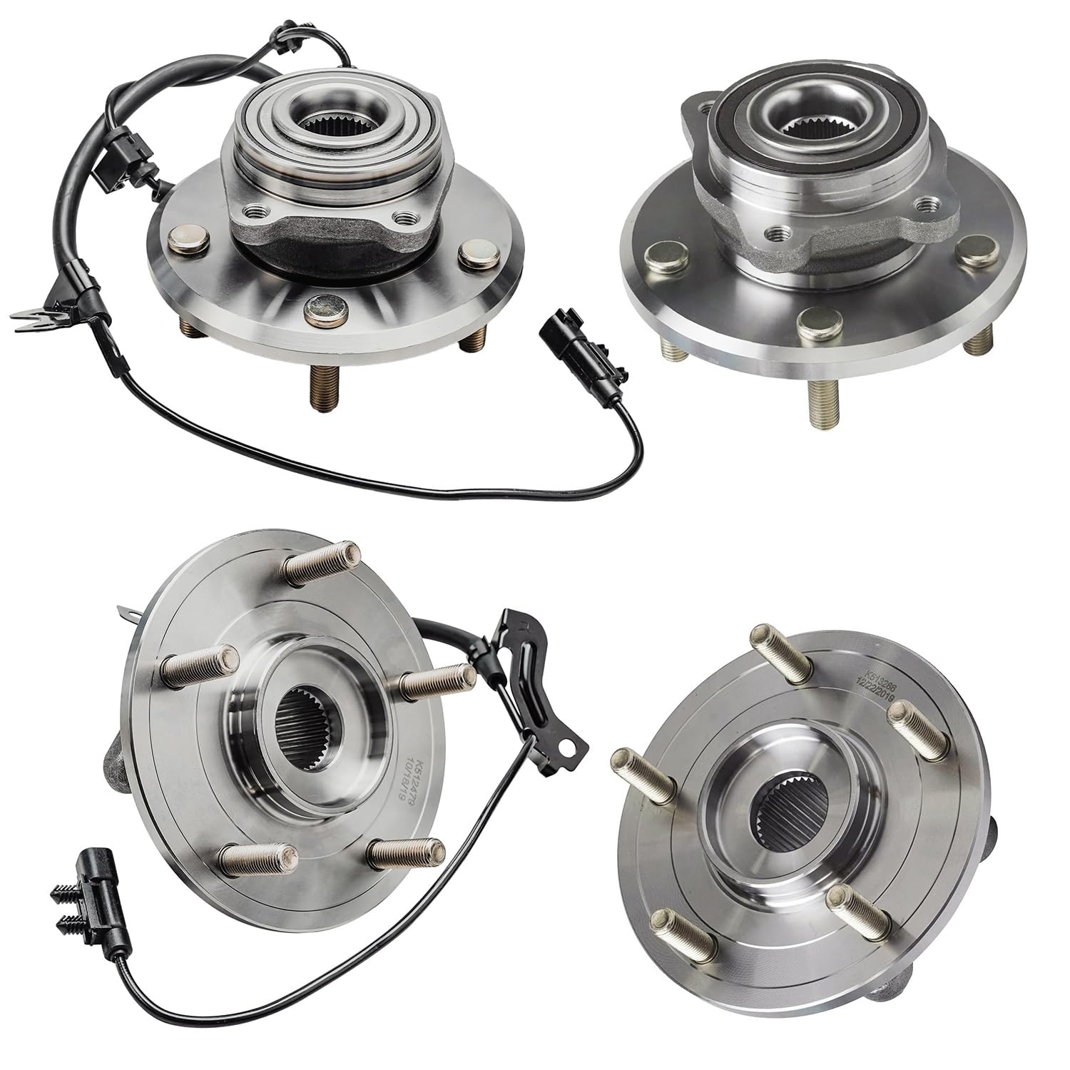 4pc Front & Rear Wheel Hub and Bearings Kit