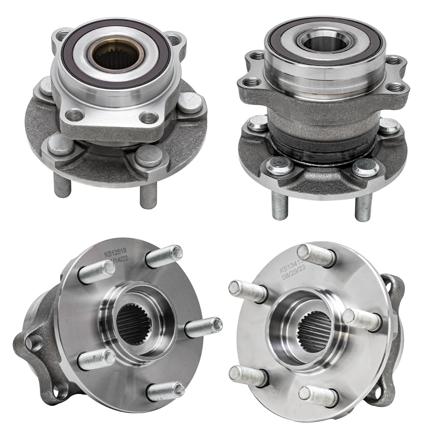 4pc Front & Rear Wheel Hub and Bearings Kit