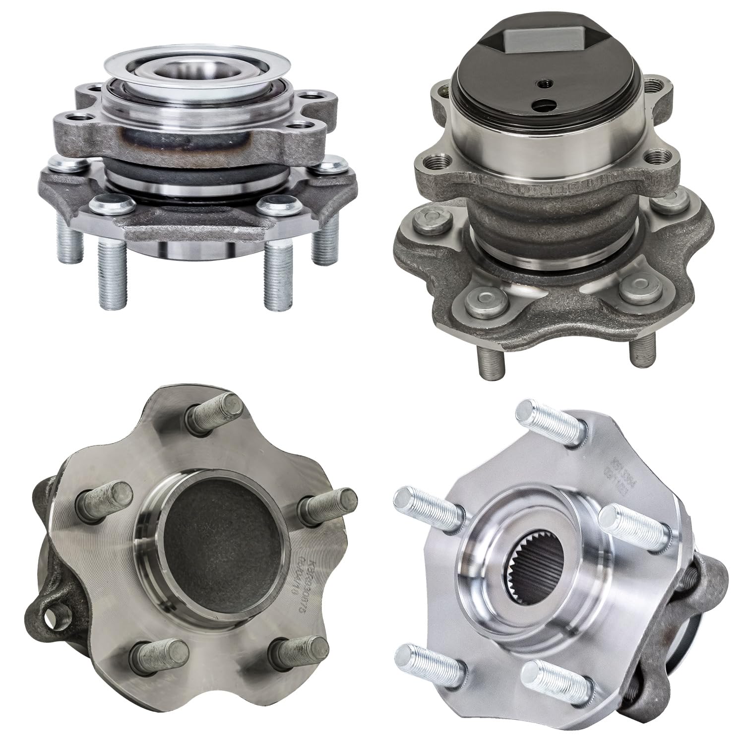 4pc Front & Rear Wheel Hub and Bearings Kit