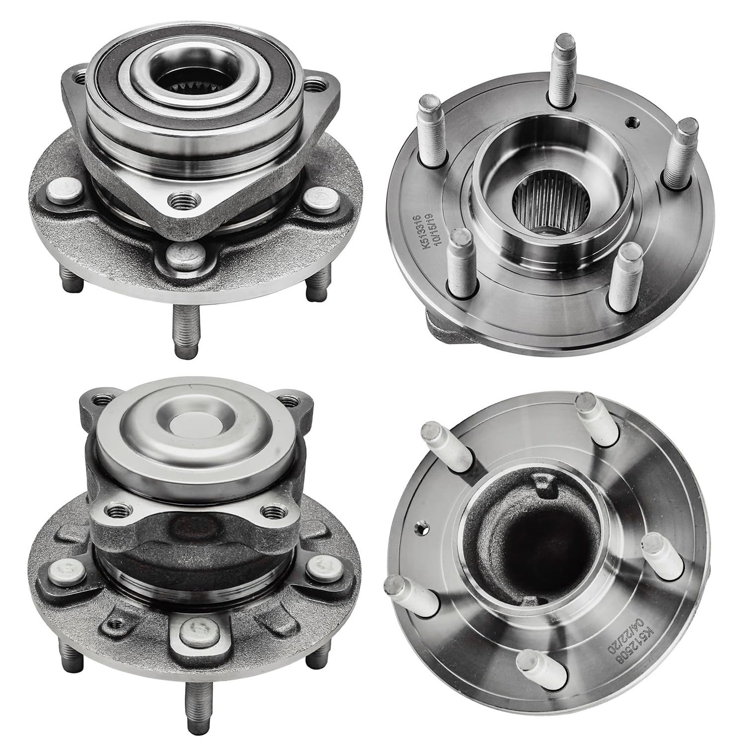 4pc Front & Rear Wheel Hub and Bearings Kit
