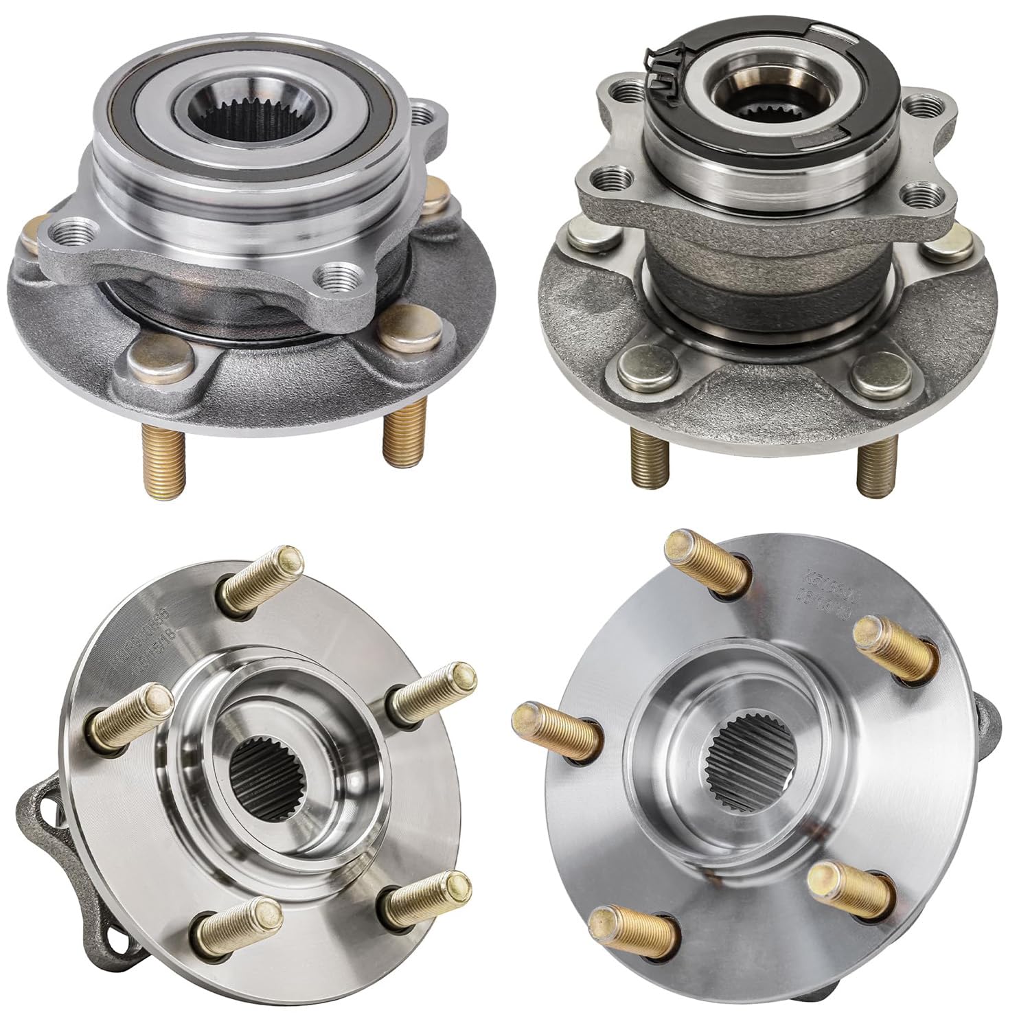 4pc Front & Rear Wheel Hub and Bearings Kit
