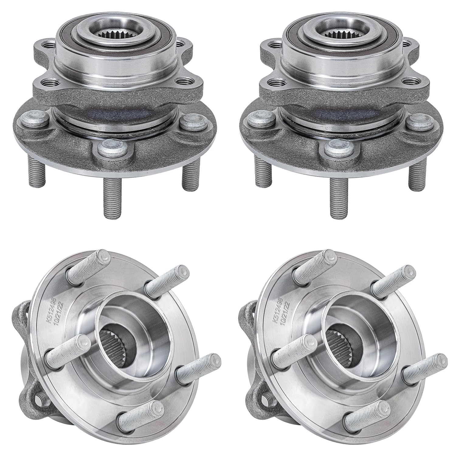 4pc Front & Rear Wheel Hub and Bearings Kit