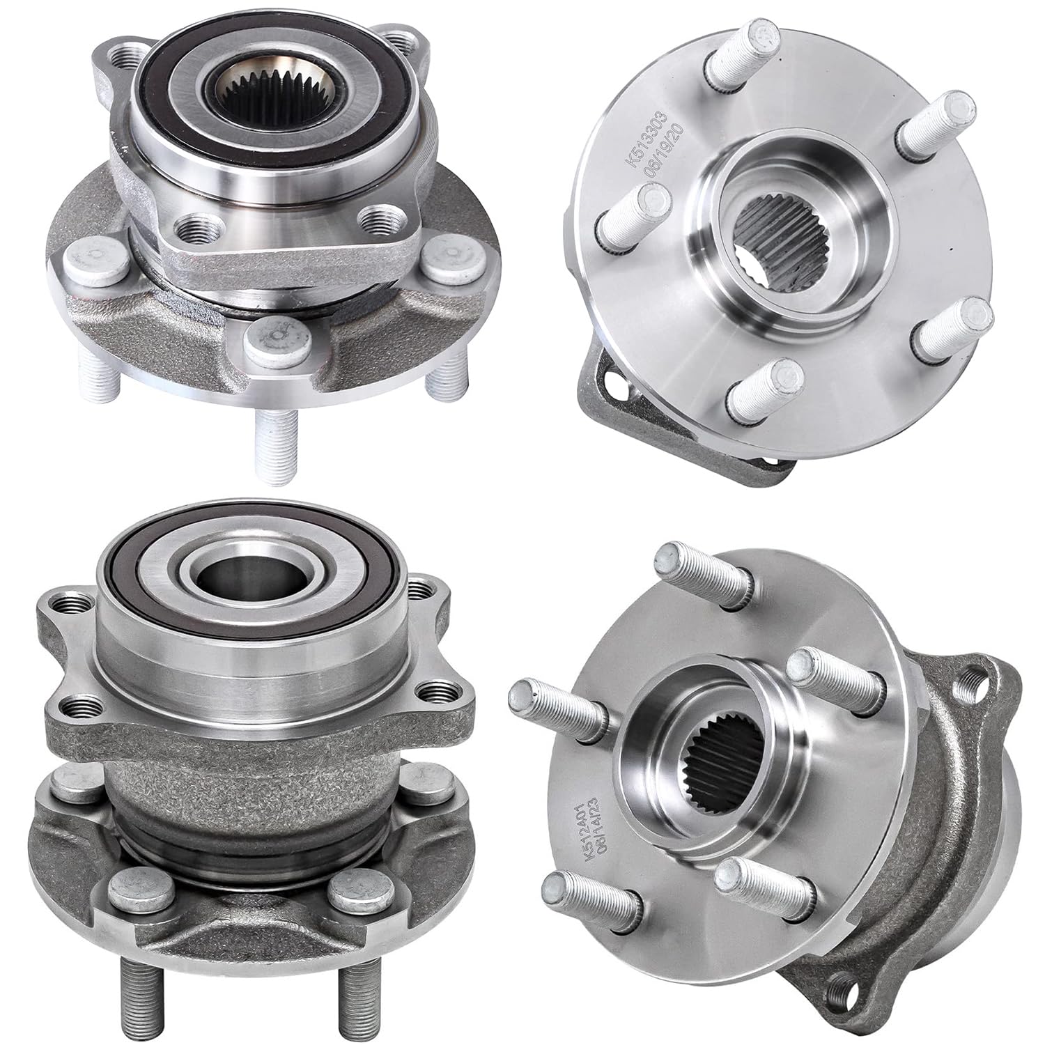 4pc Front & Rear Wheel Hub and Bearings Kit