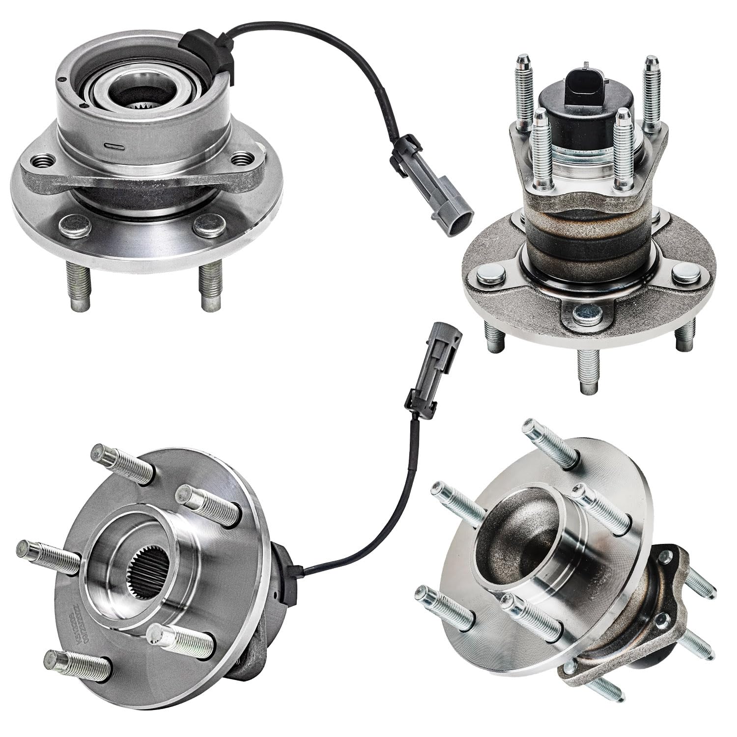 4pc Front & Rear Wheel Hub and Bearings Kit