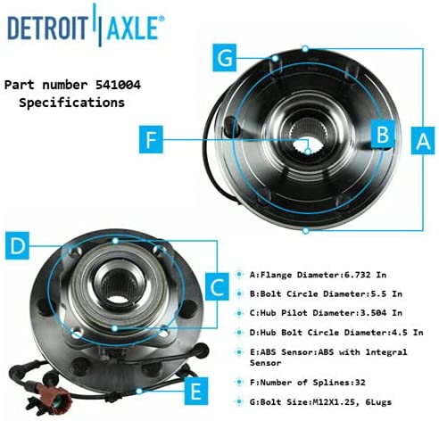Detroit Axle - Front  Rear Wheel Hub and Bearings for Nissan Armada Pathfinder — image 6