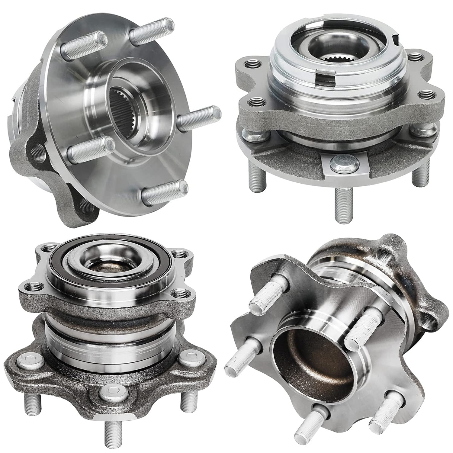 4pc Front & Rear Wheel Hub and Bearings Kit