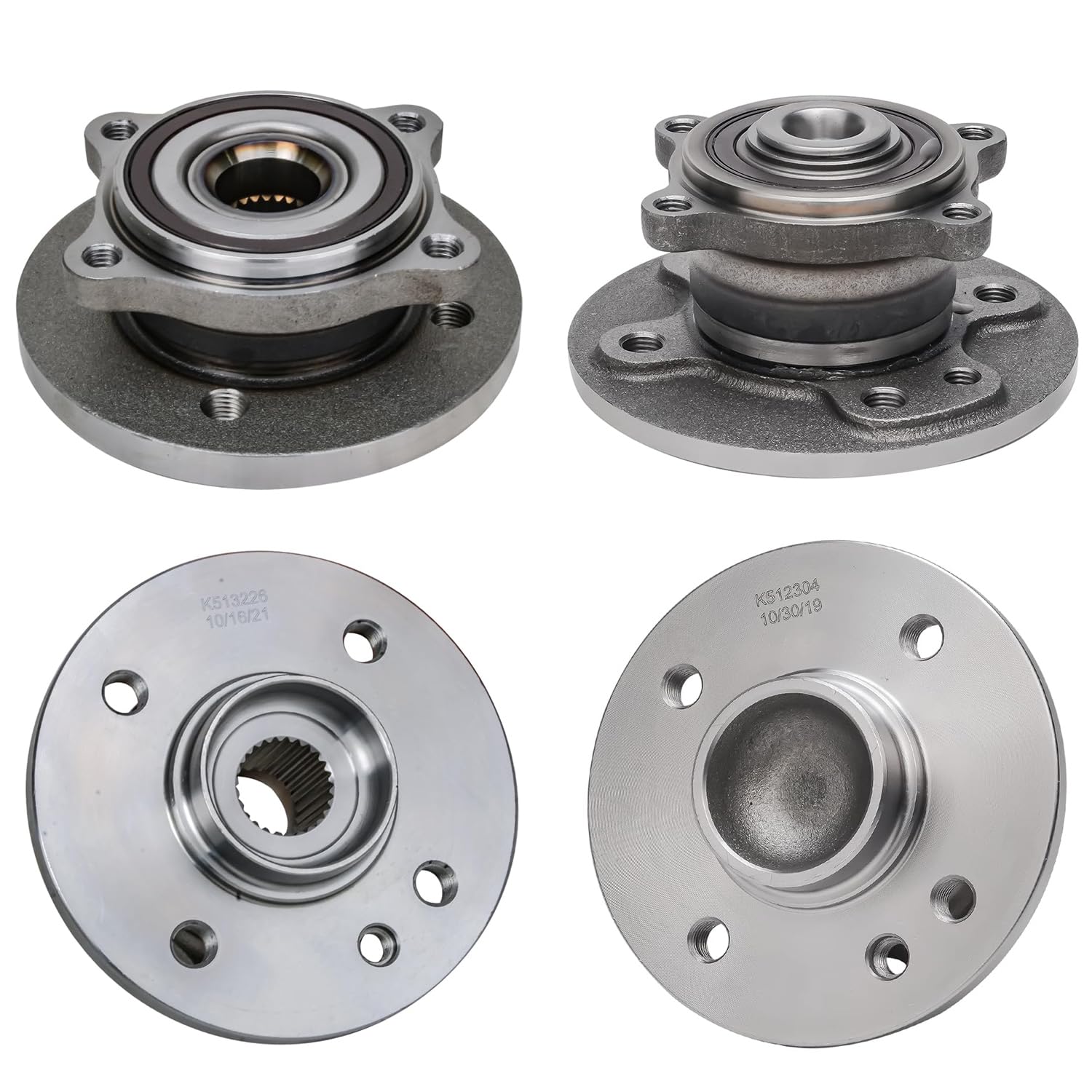 4pc Front & Rear Wheel Hub and Bearings Kit
