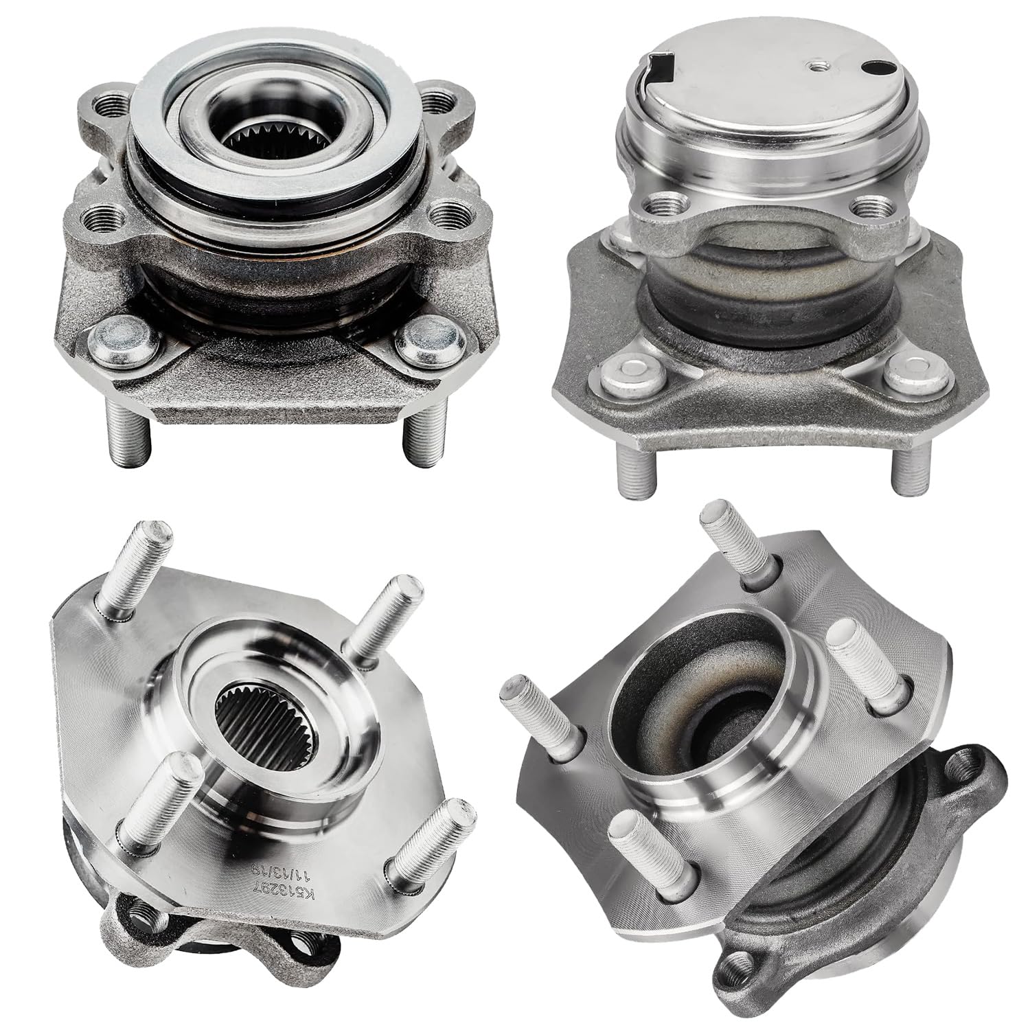 4pc Front & Rear Wheel Hub and Bearings Kit