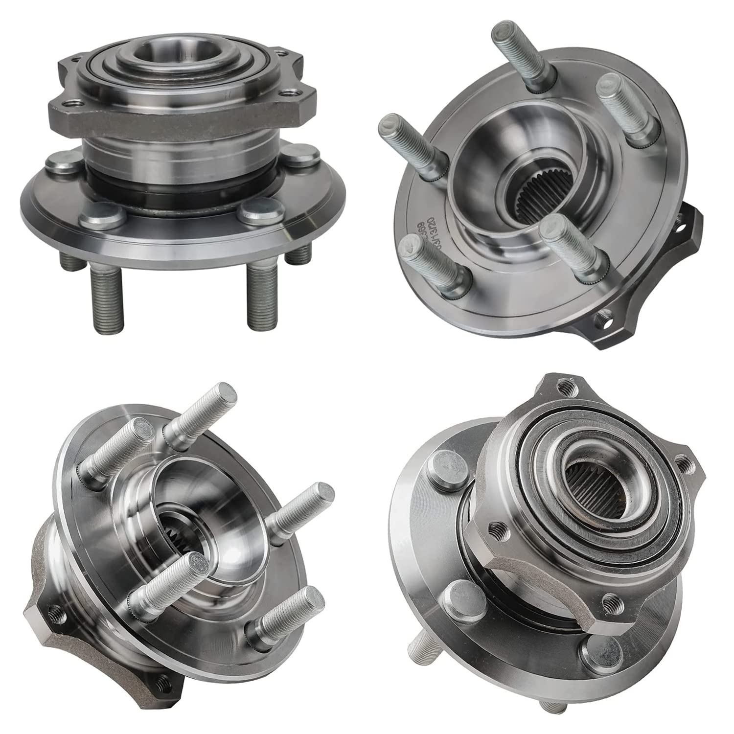 4pc Front & Rear Wheel Hub and Bearings Kit