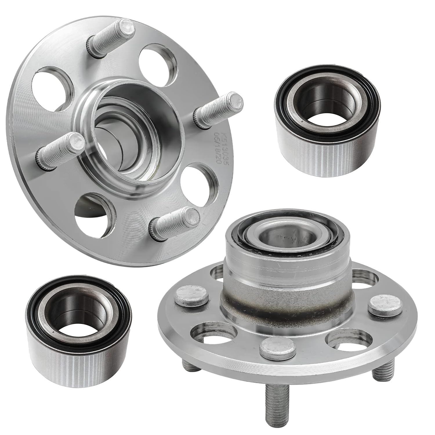 4pc Front Wheel Bearings Rear Wheel Hub and Bearings Kit
